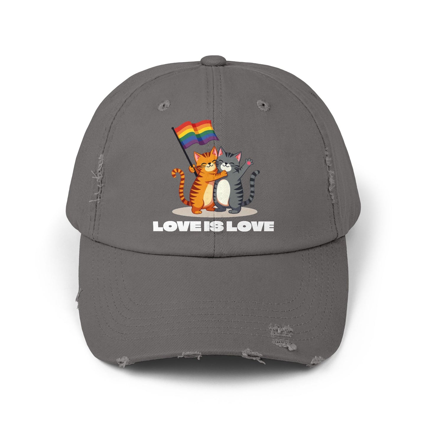 Cap - Kitty Love is Love Distressed Design