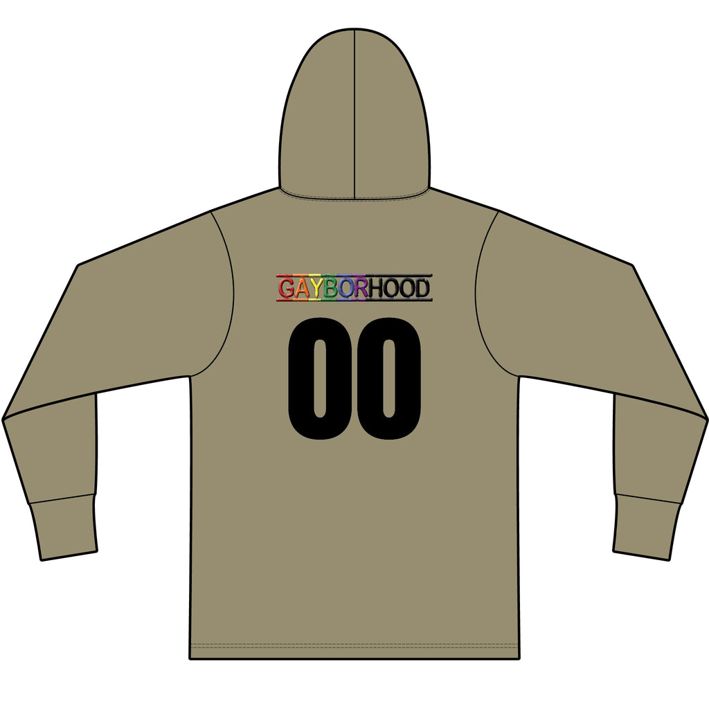 Gayborhood Football Long Sleeve Hooded T-Shirt