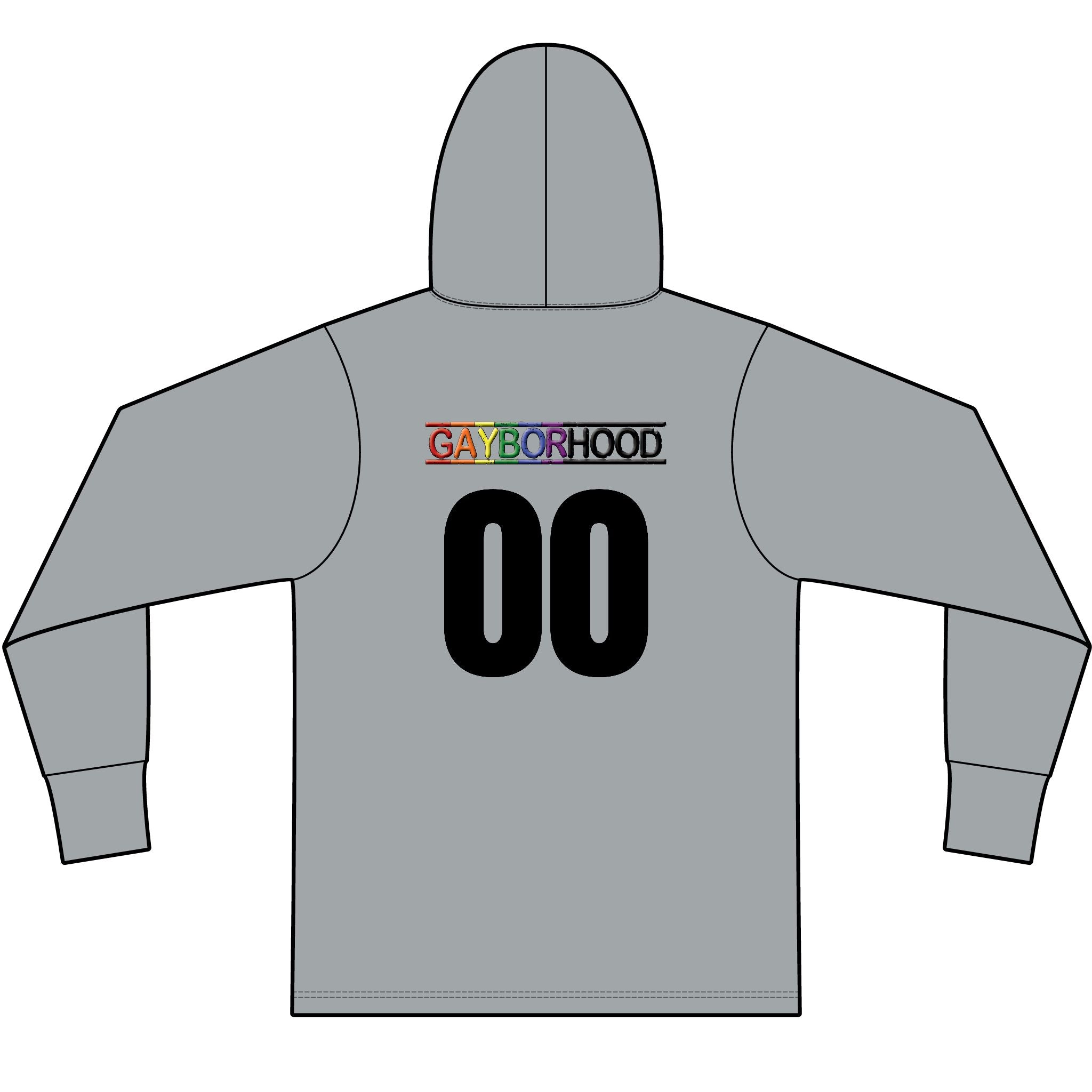 Gayborhood Football Long Sleeve Hooded T-Shirt