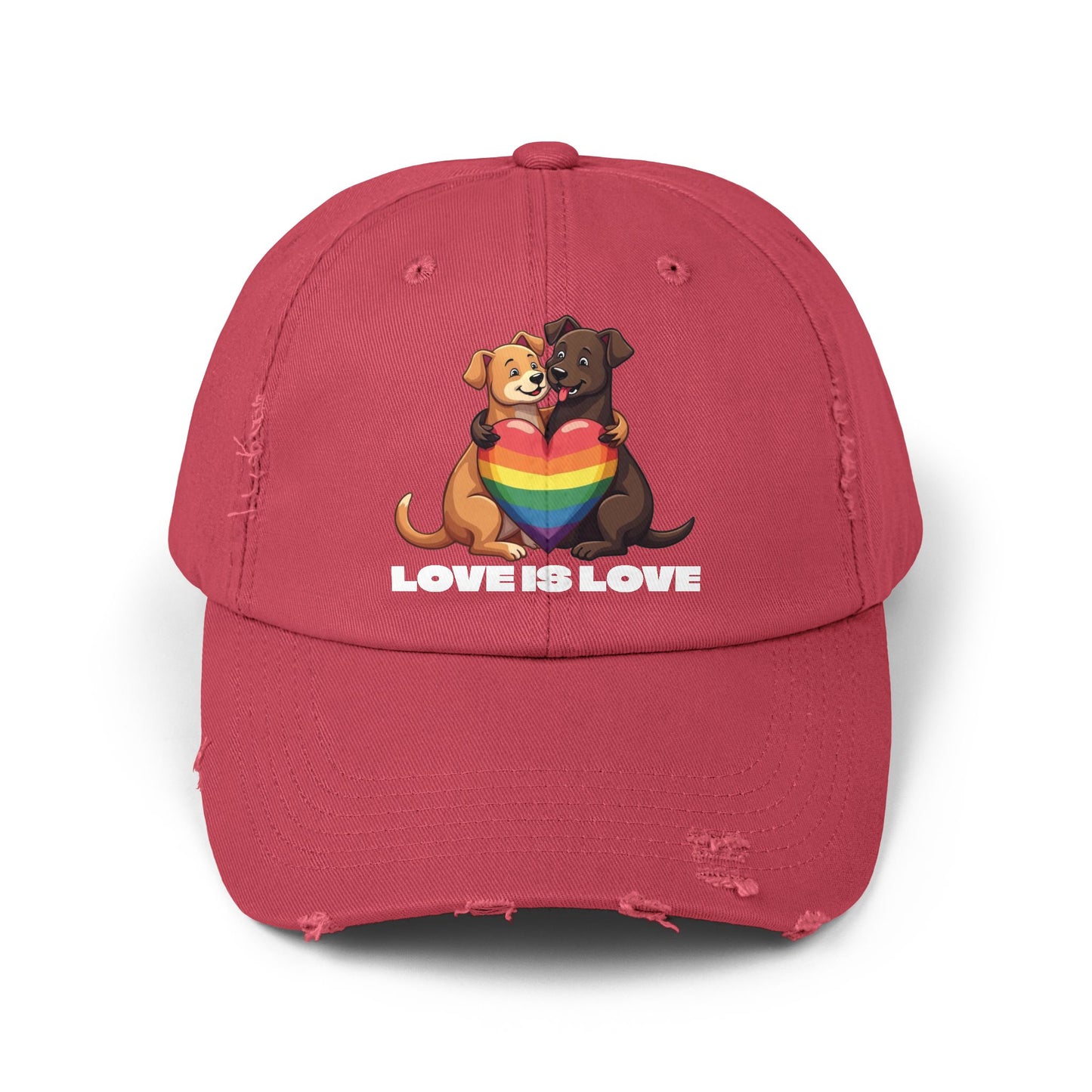 Cap - Puppy Love is Love Distressed Design
