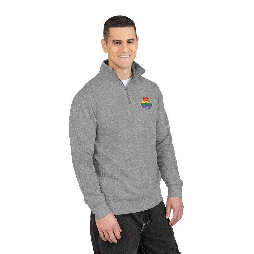 Rainbow Shamrock Unisex Fleece Pullover (Embroidery)