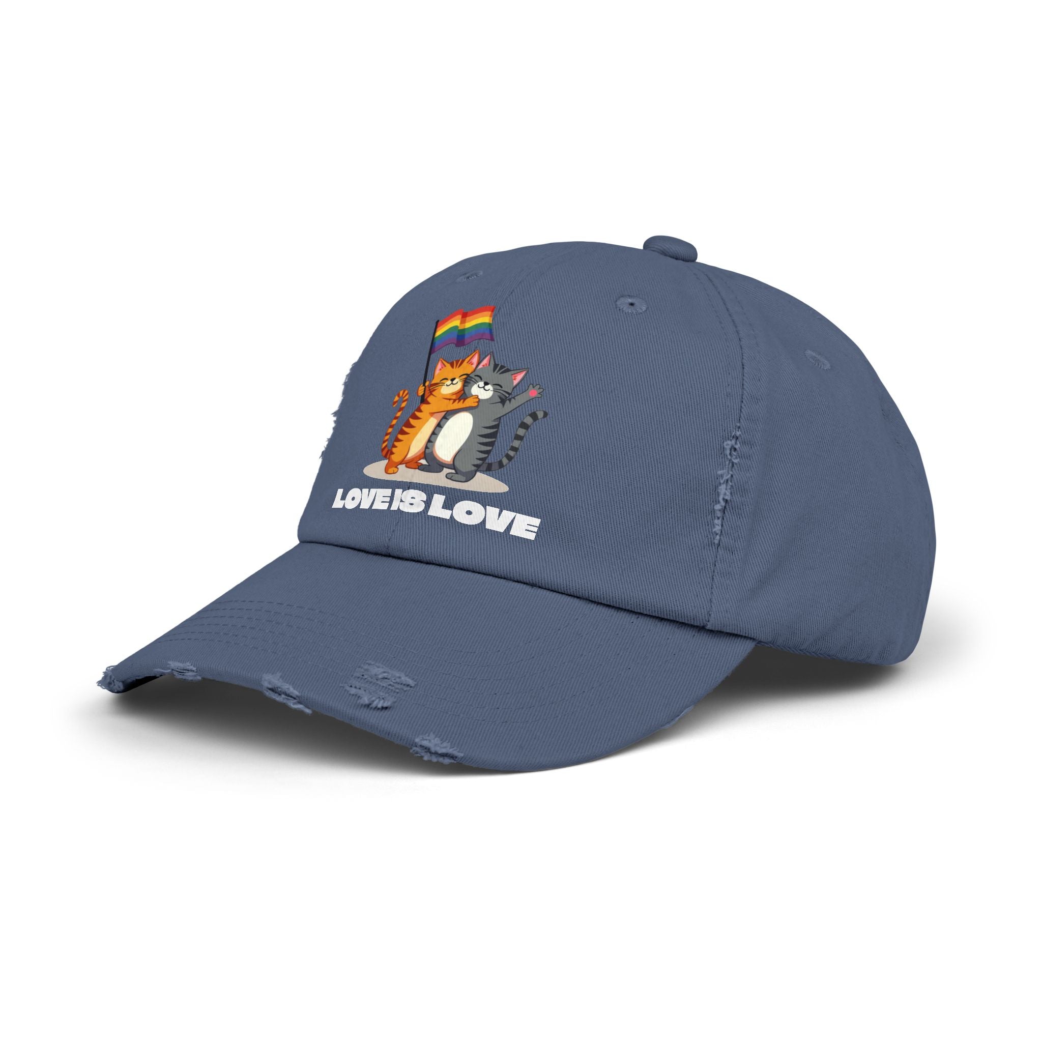 Cap - Kitty Love is Love Distressed Design