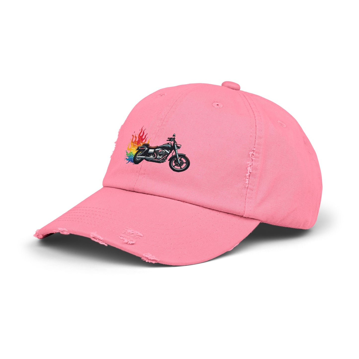 Rainbow Motorcycle Distressed Design