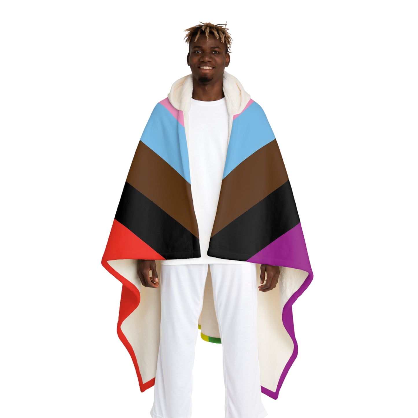 Rainbow Flag (Philly Inspired) Hooded Sherpa Blanket