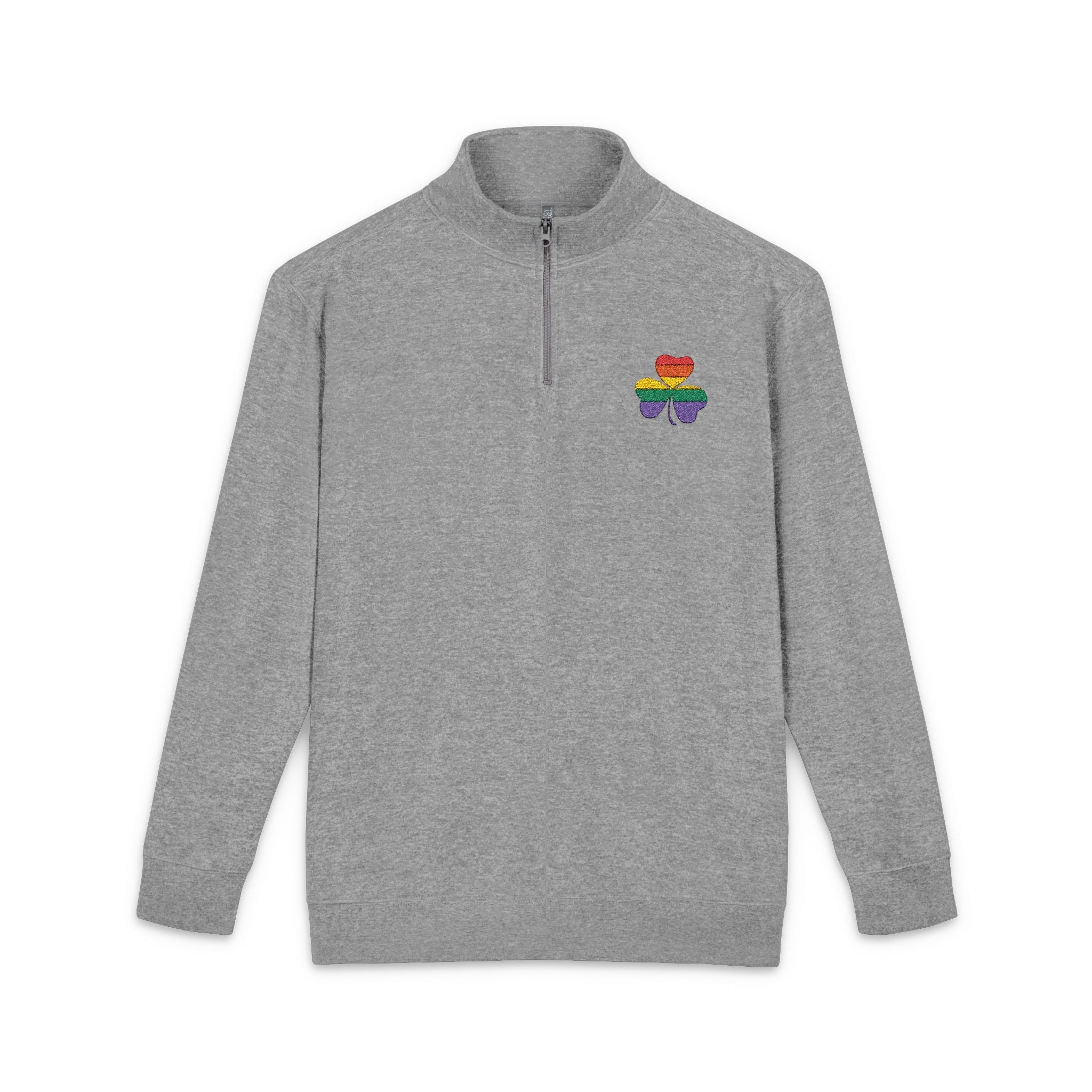 Rainbow Shamrock Unisex Fleece Pullover (Embroidery)