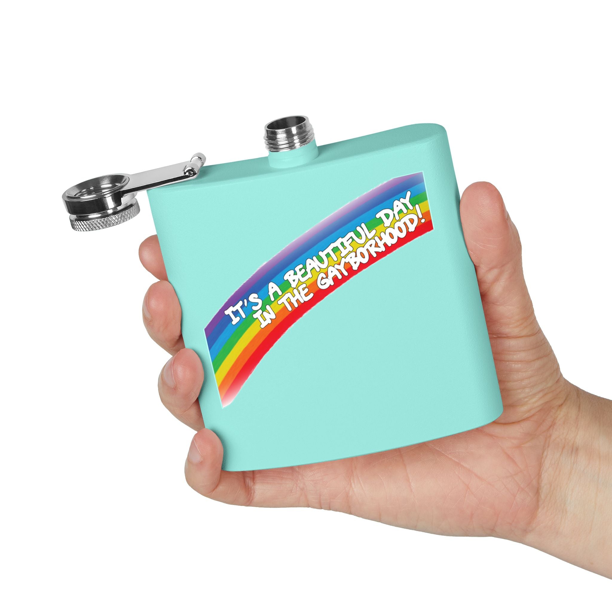 Beautiful Gayborhood Stainless Steel Flask, 6oz