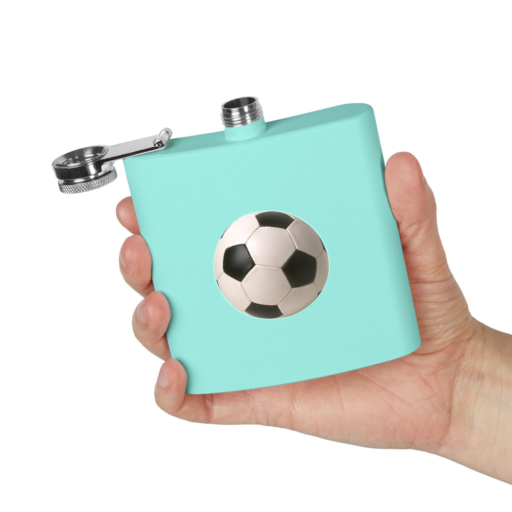 Soccer Stainless Steel Flask, 6oz