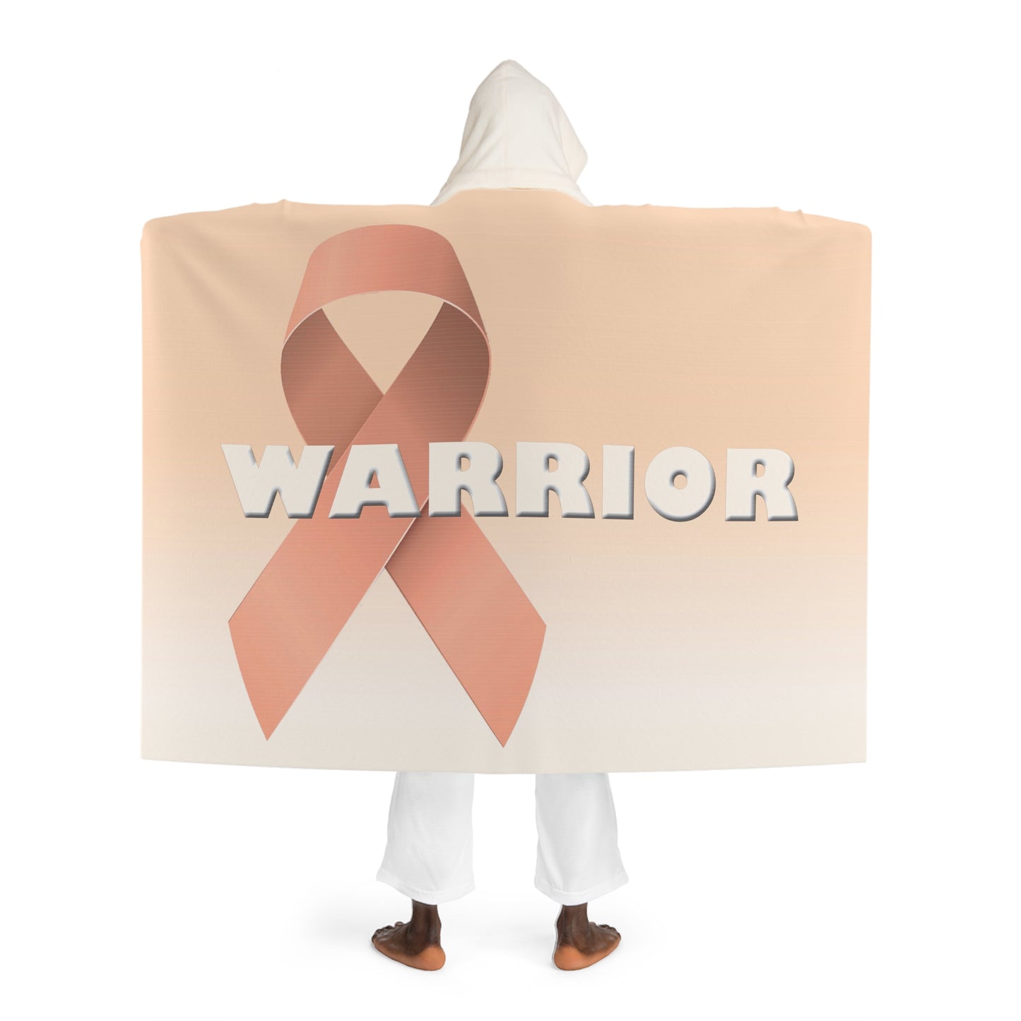Uterine Cancer Peach Hooded Sherpa Blanket