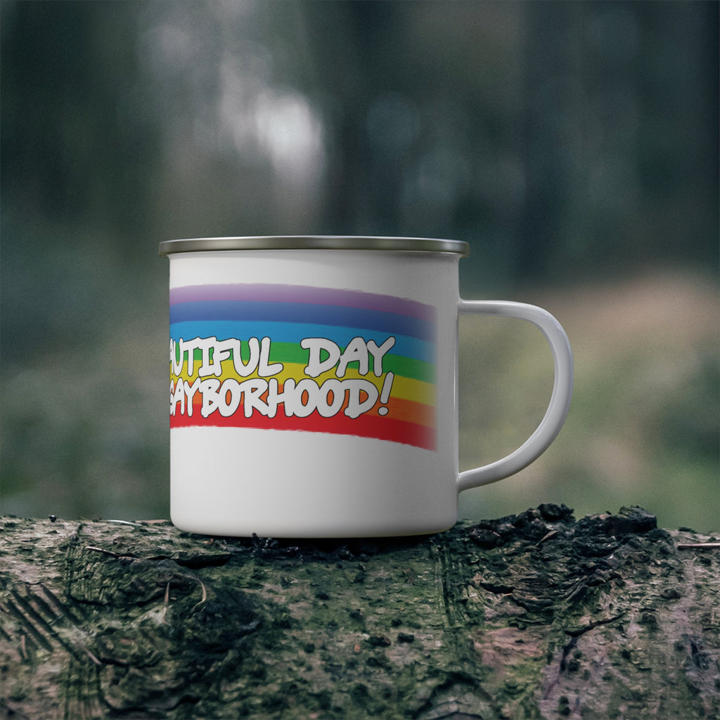 Enamel Camping Mug - Beautiful Day in the Gayborhood