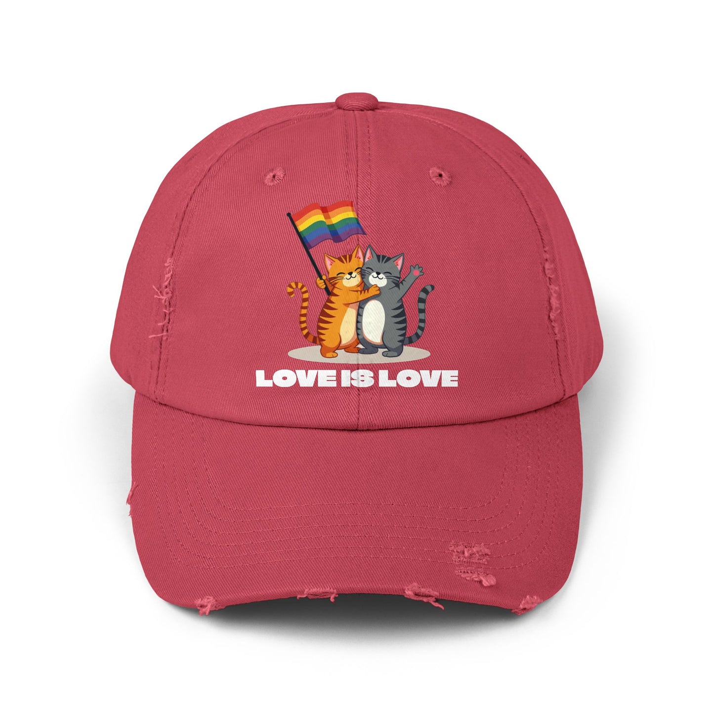 Cap - Kitty Love is Love Distressed Design