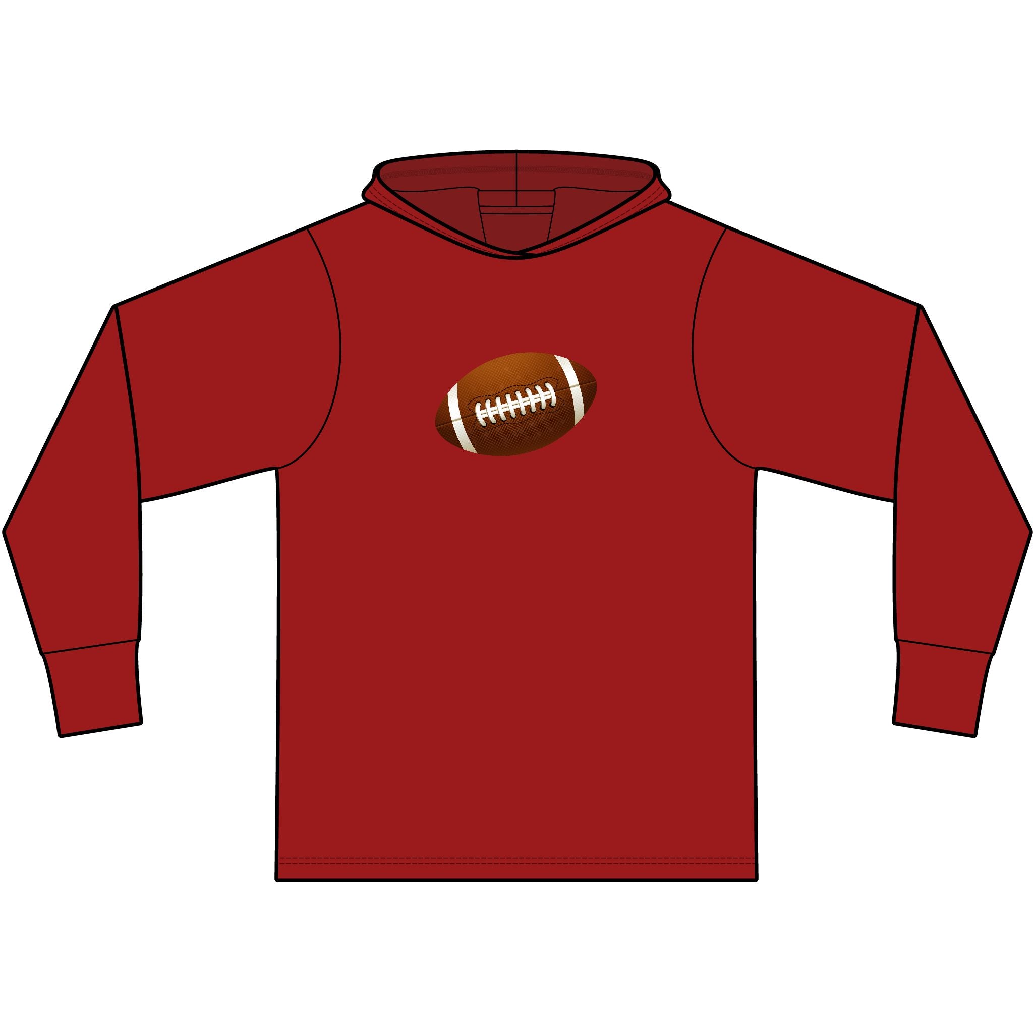 Gayborhood Football Long Sleeve Hooded T-Shirt