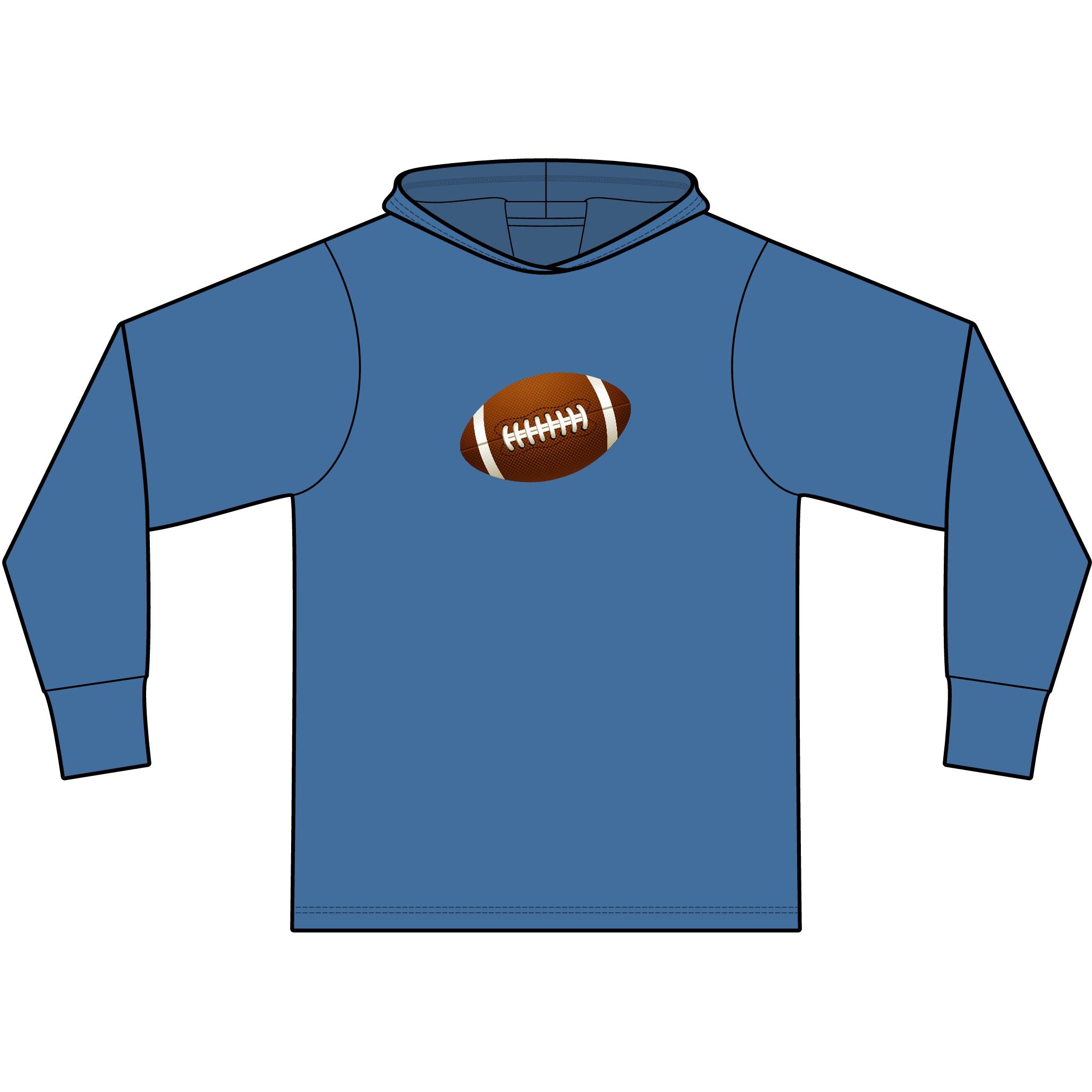 Gayborhood Football Long Sleeve Hooded T-Shirt