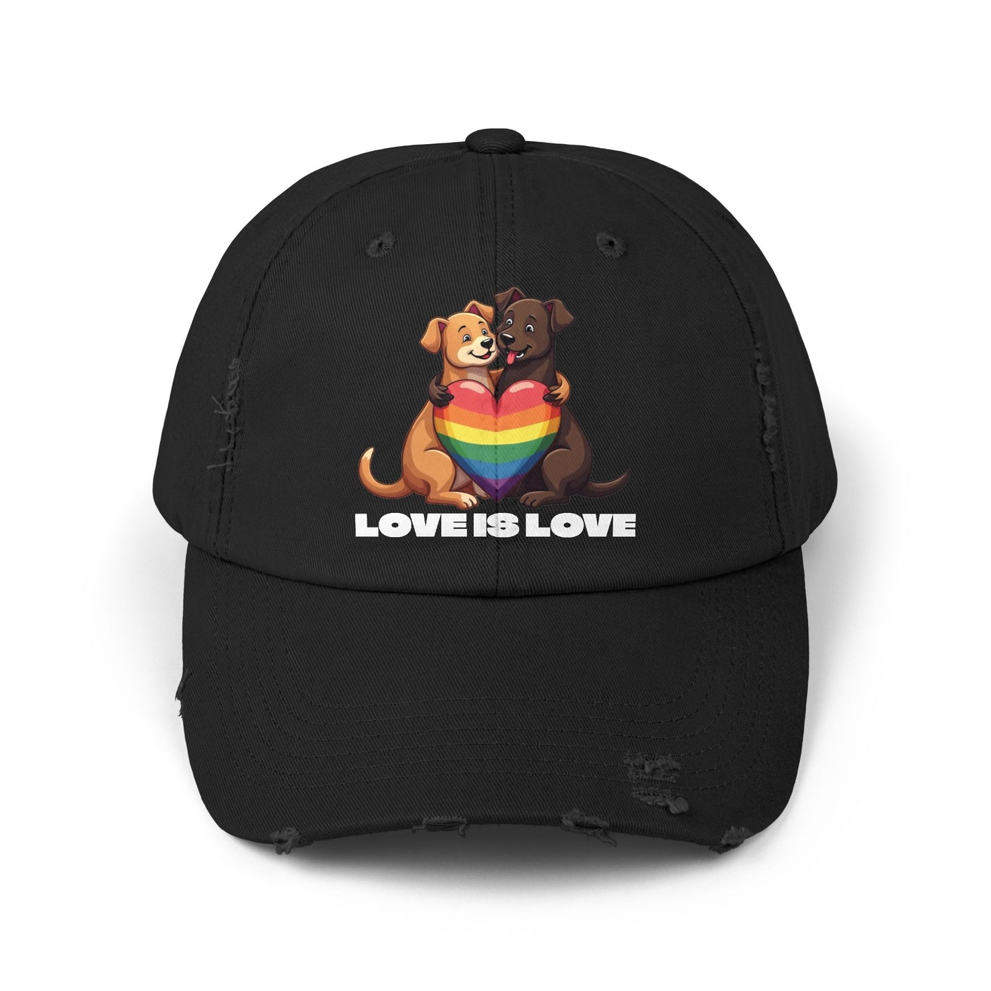 Cap - Puppy Love is Love Distressed Design