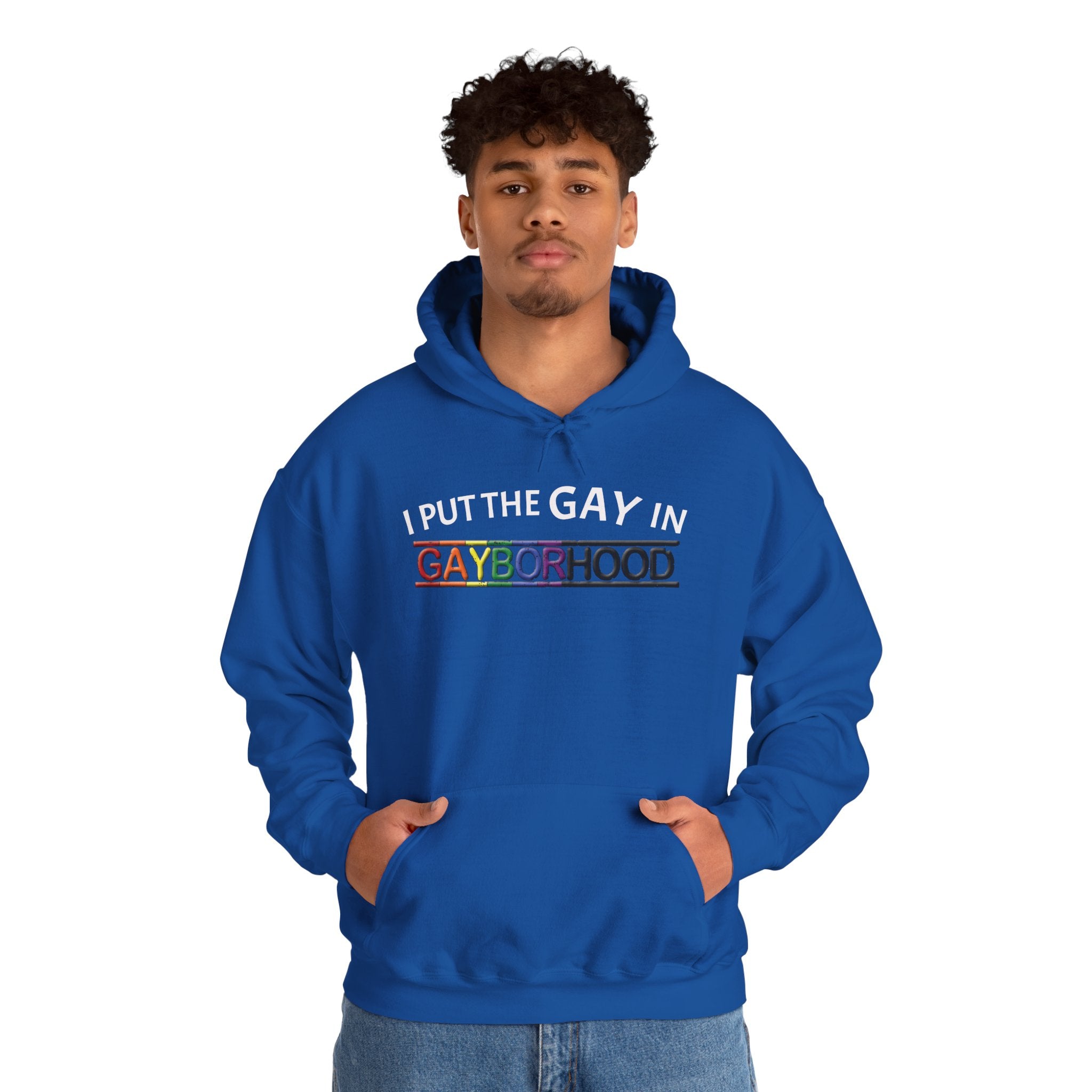 "I put the GAY in" Heavy Blend™ Hoodie
