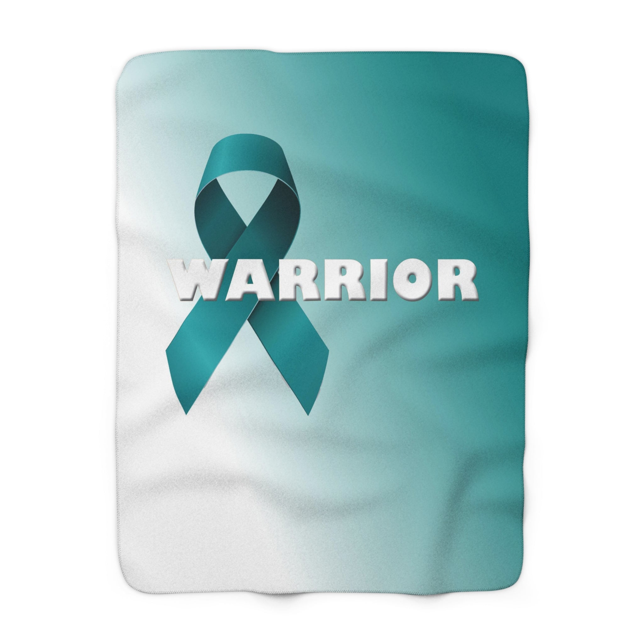 Teal Ribbon Sherpa Fleece Blanket
