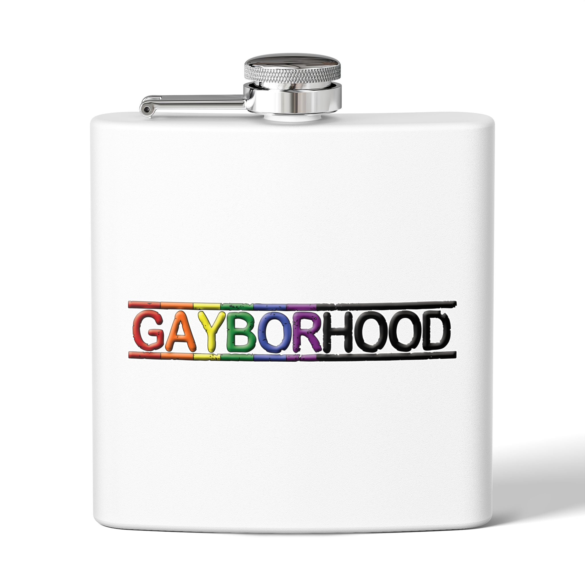 Gayborhood Stainless Steel Flask, 6oz