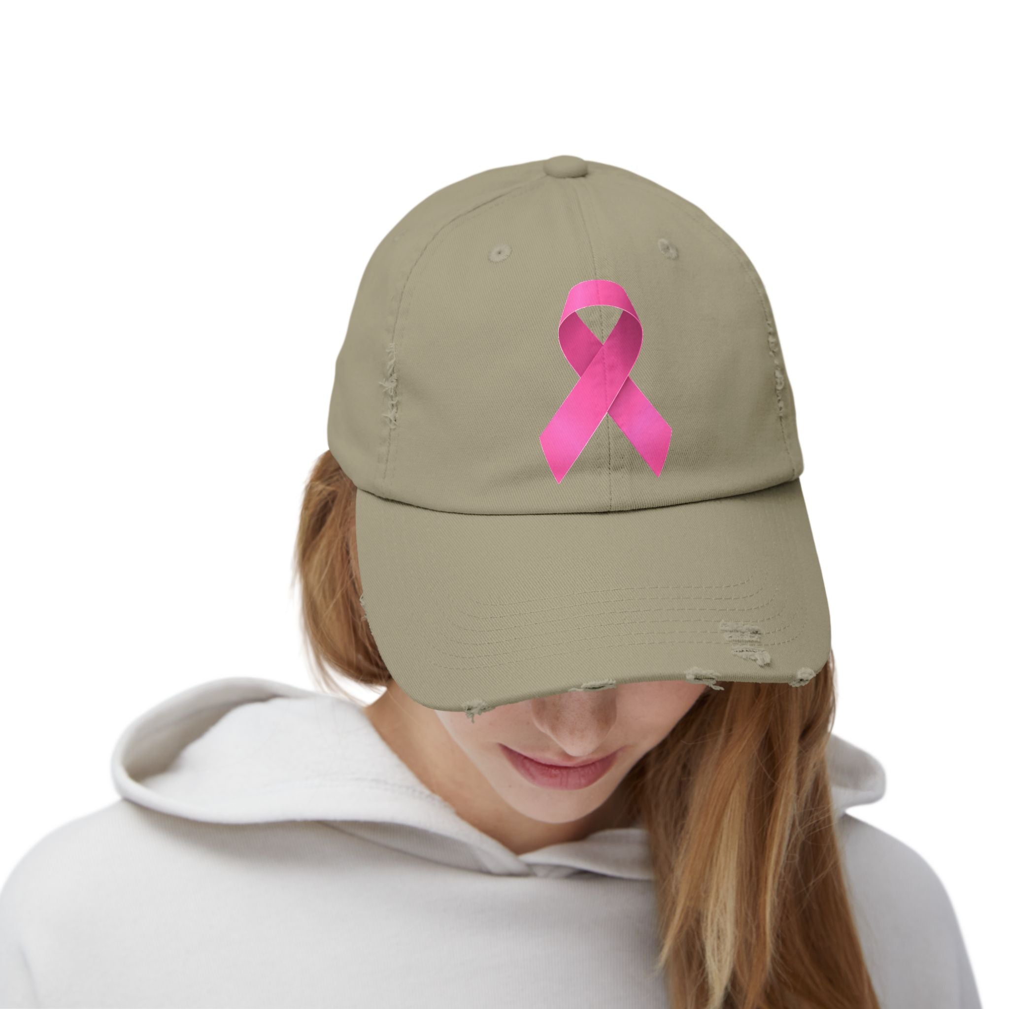 Breast Cancer Distressed Hat