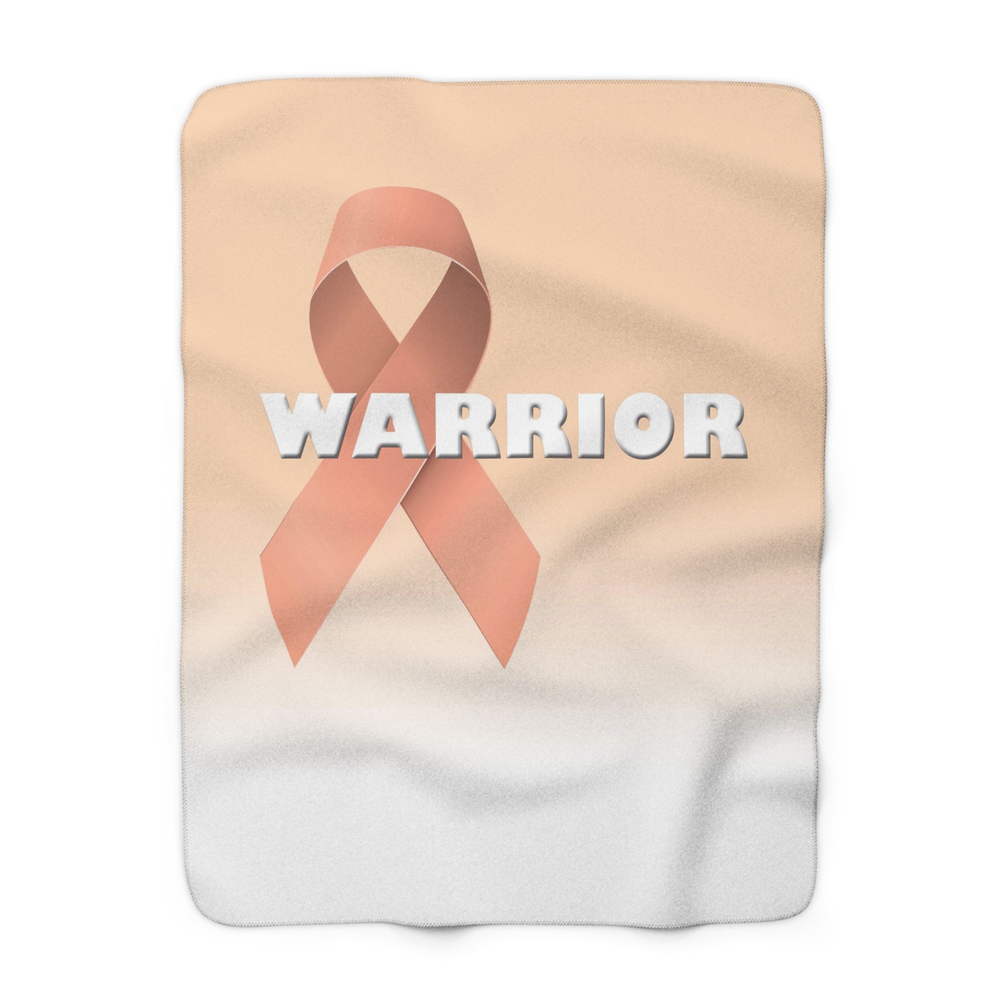 Peach Ribbon Warrior Sherpa Fleece Blanket