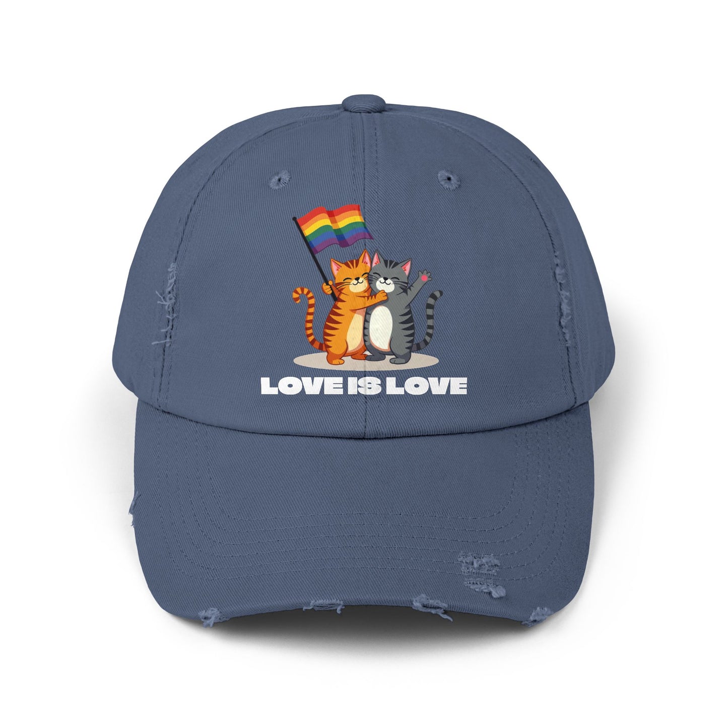 Cap - Kitty Love is Love Distressed Design