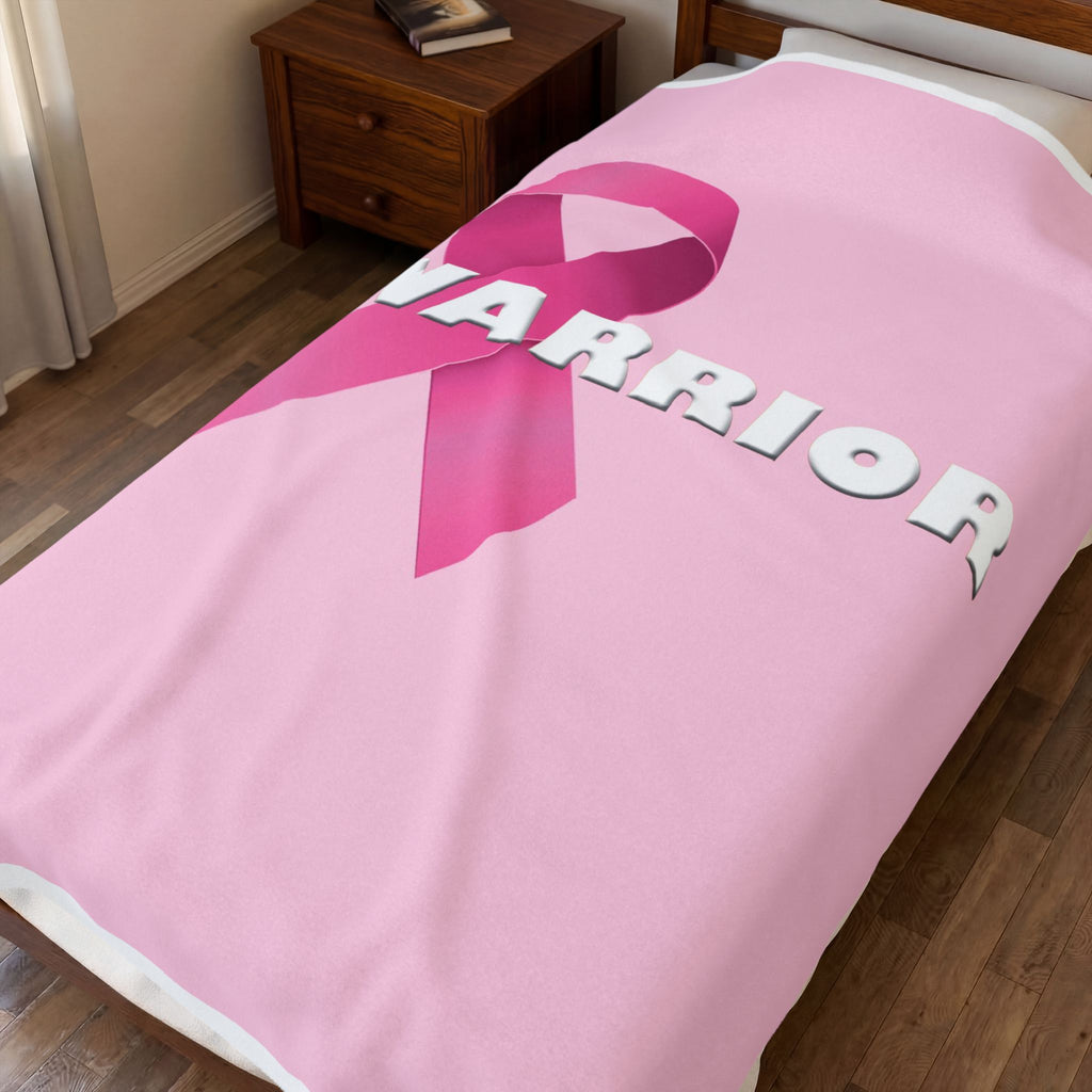 Breast Cancer Warrior Velveteen Plush Blanket