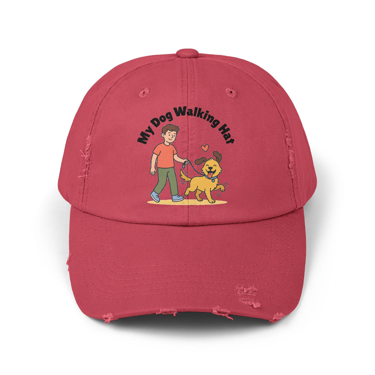 My Dog Walking Distressed Hat