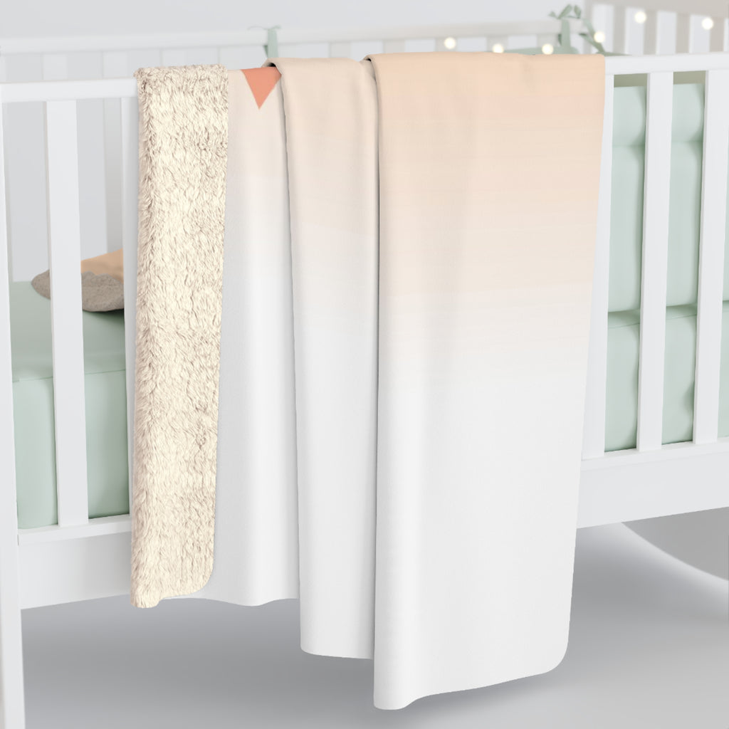Peach Ribbon Warrior Sherpa Fleece Blanket