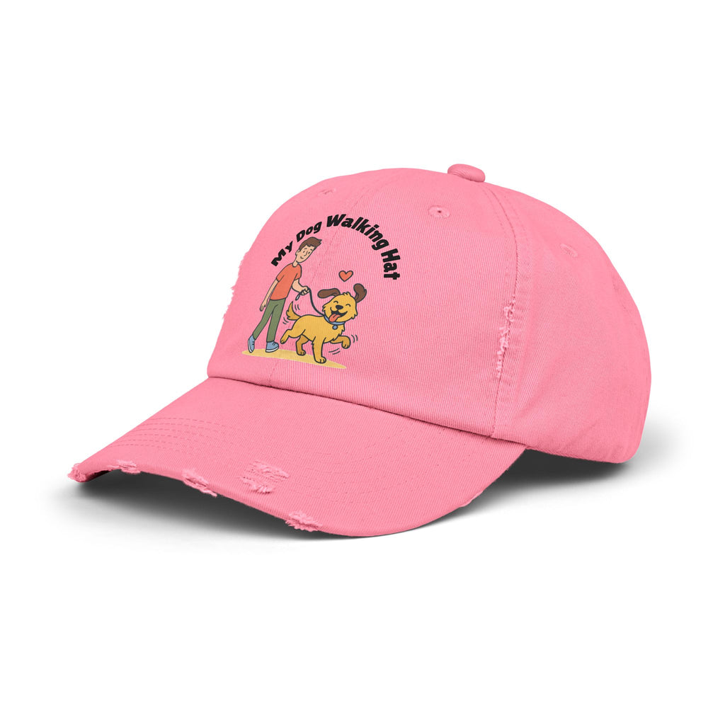 My Dog Walking Distressed Hat