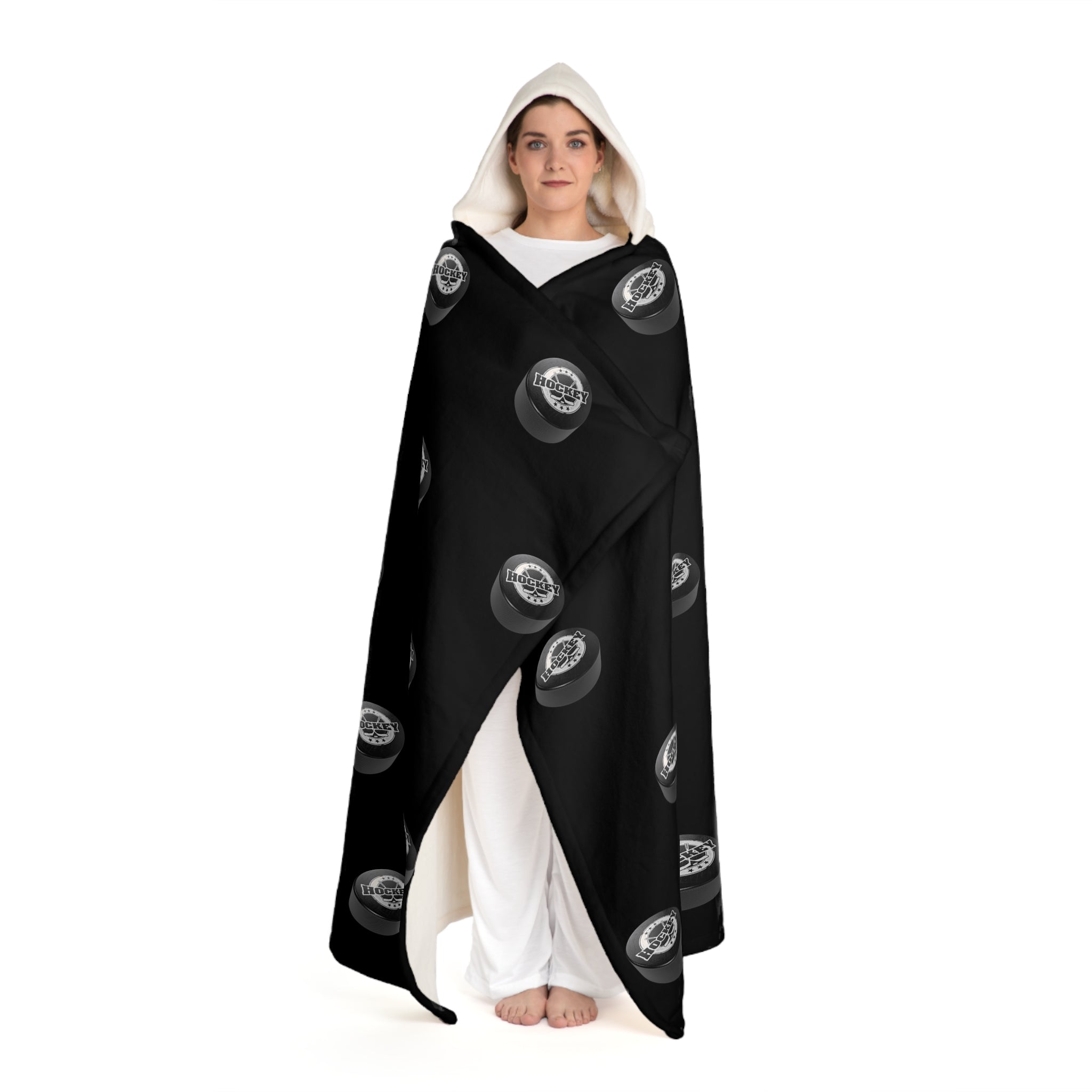 Hockey Hooded Sherpa Blanket
