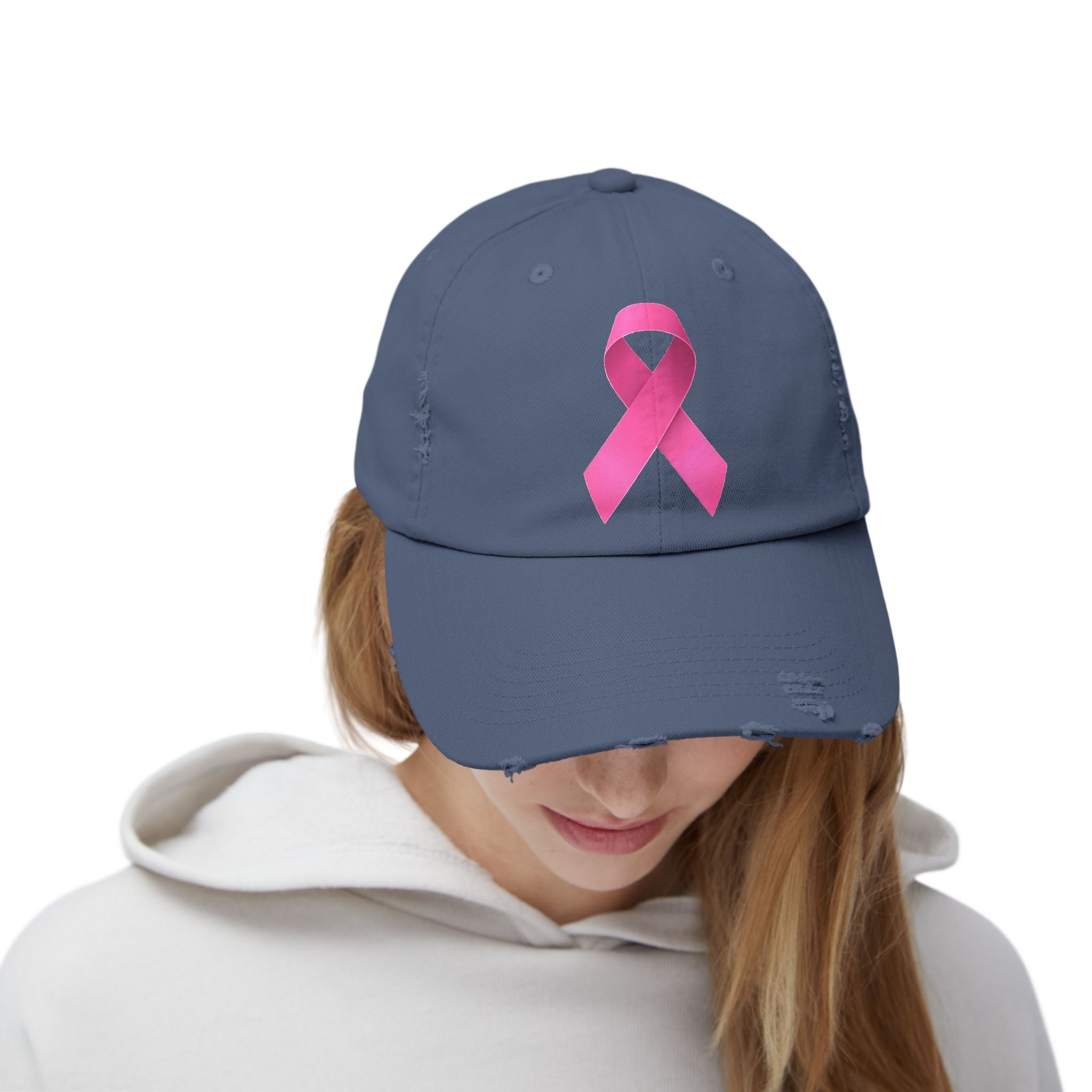 Breast Cancer Distressed Hat