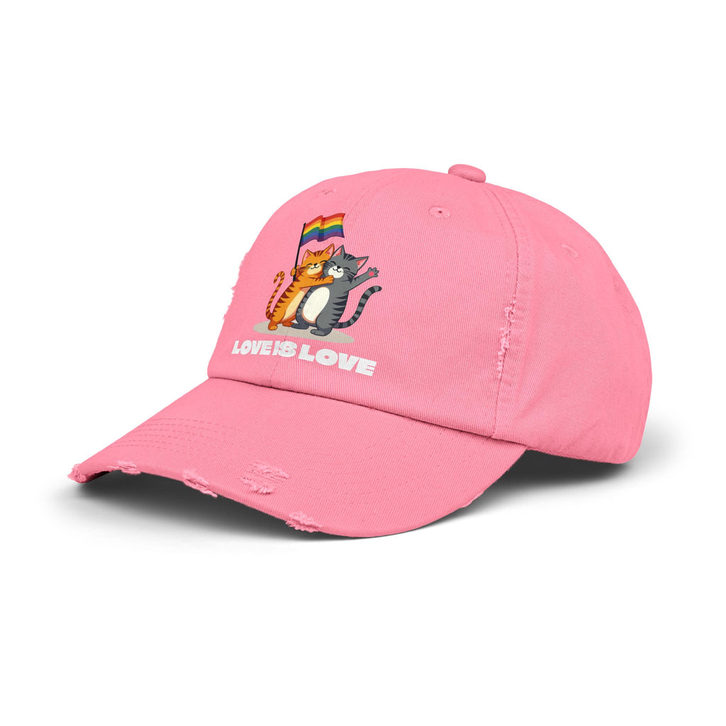 Cap - Kitty Love is Love Distressed Design