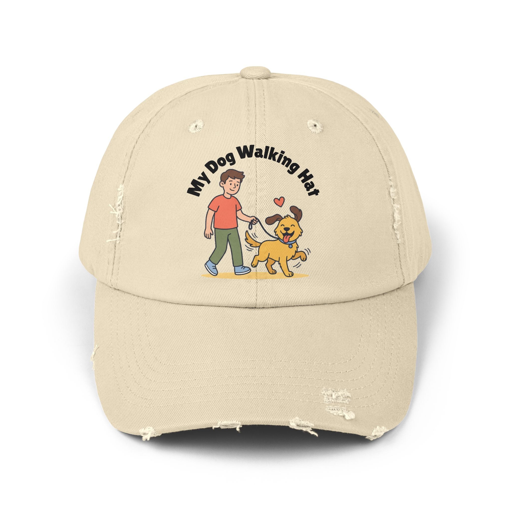 My Dog Walking Distressed Hat