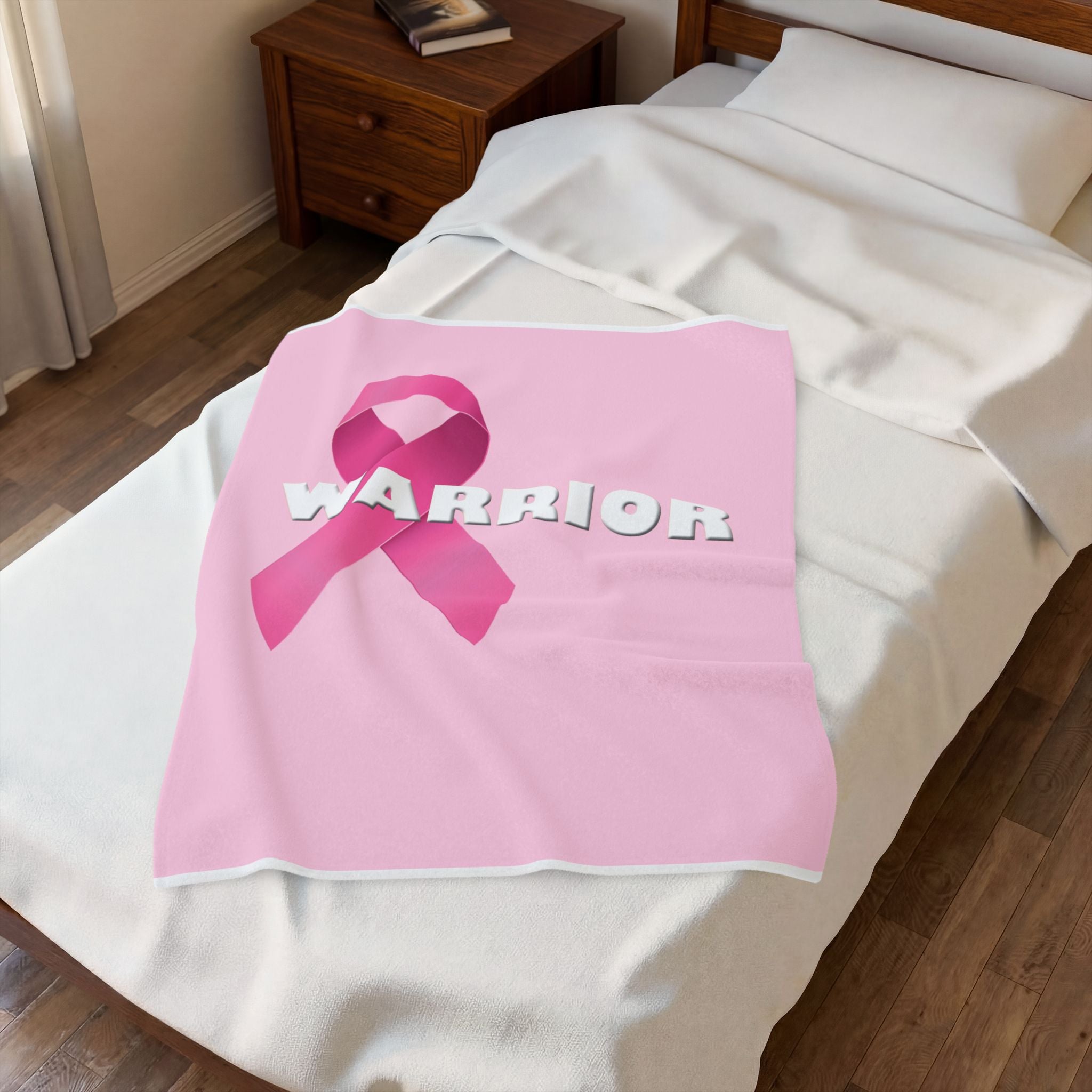 Breast Cancer Warrior Velveteen Plush Blanket