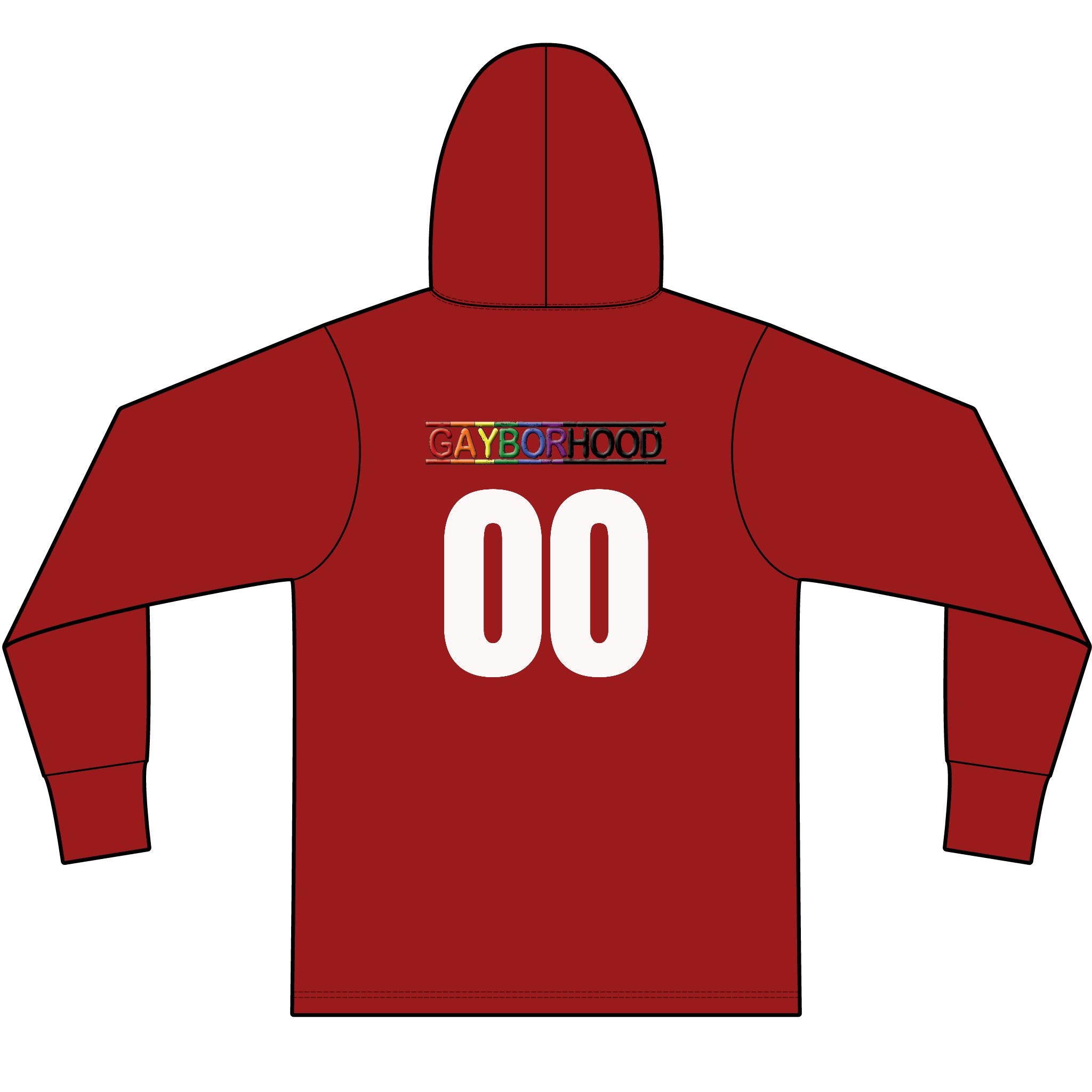 Gayborhood Football Long Sleeve Hooded T-Shirt