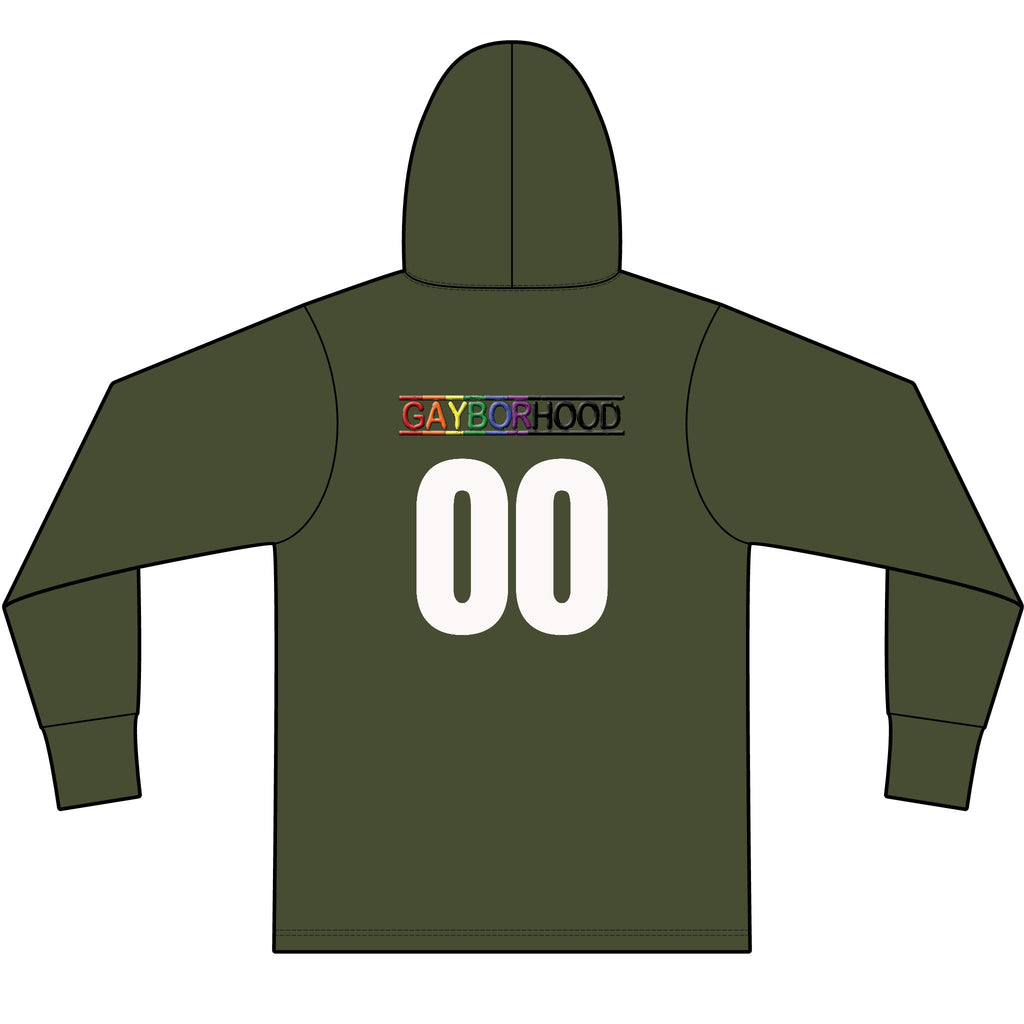 Gayborhood Football Long Sleeve Hooded T-Shirt
