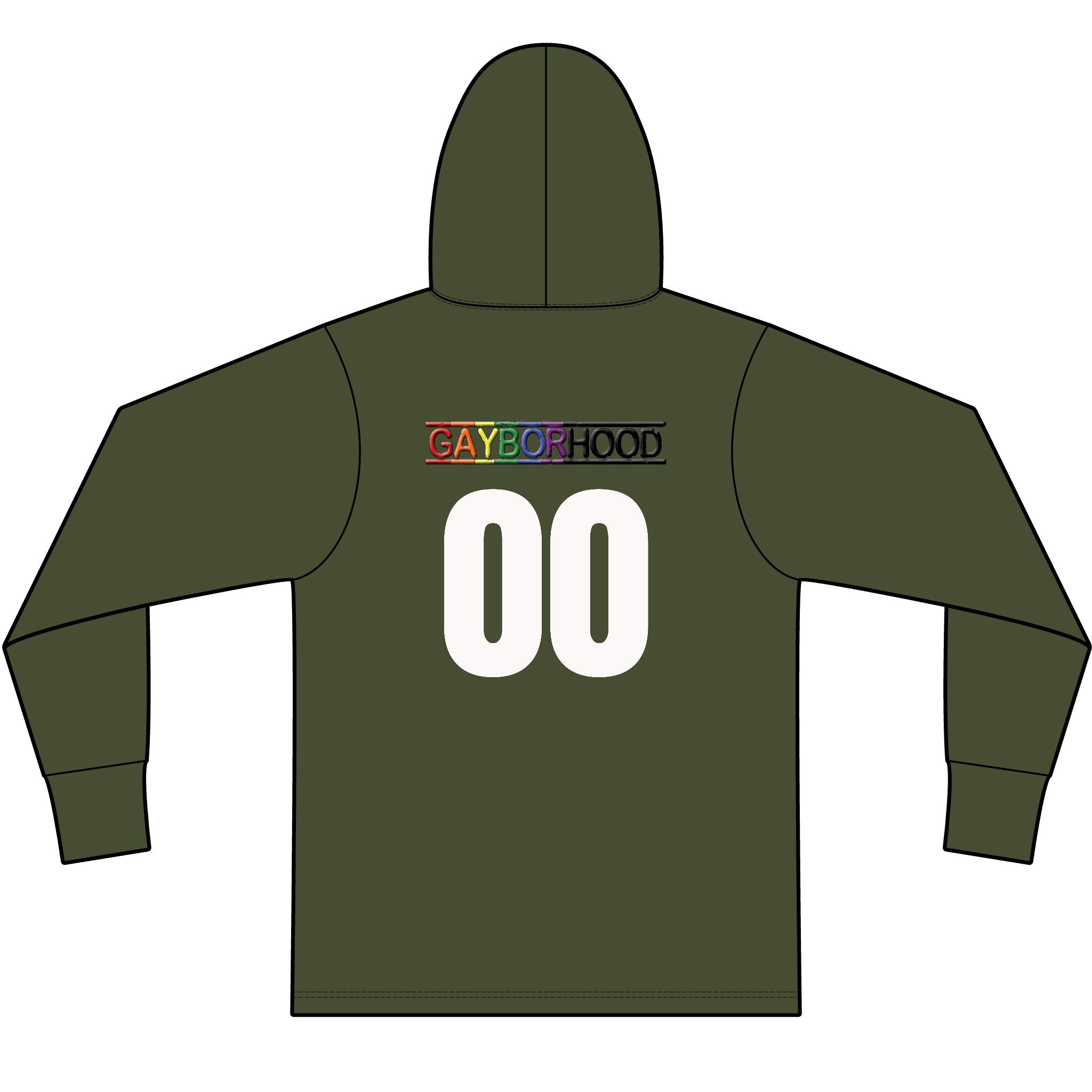 Gayborhood Football Long Sleeve Hooded T-Shirt