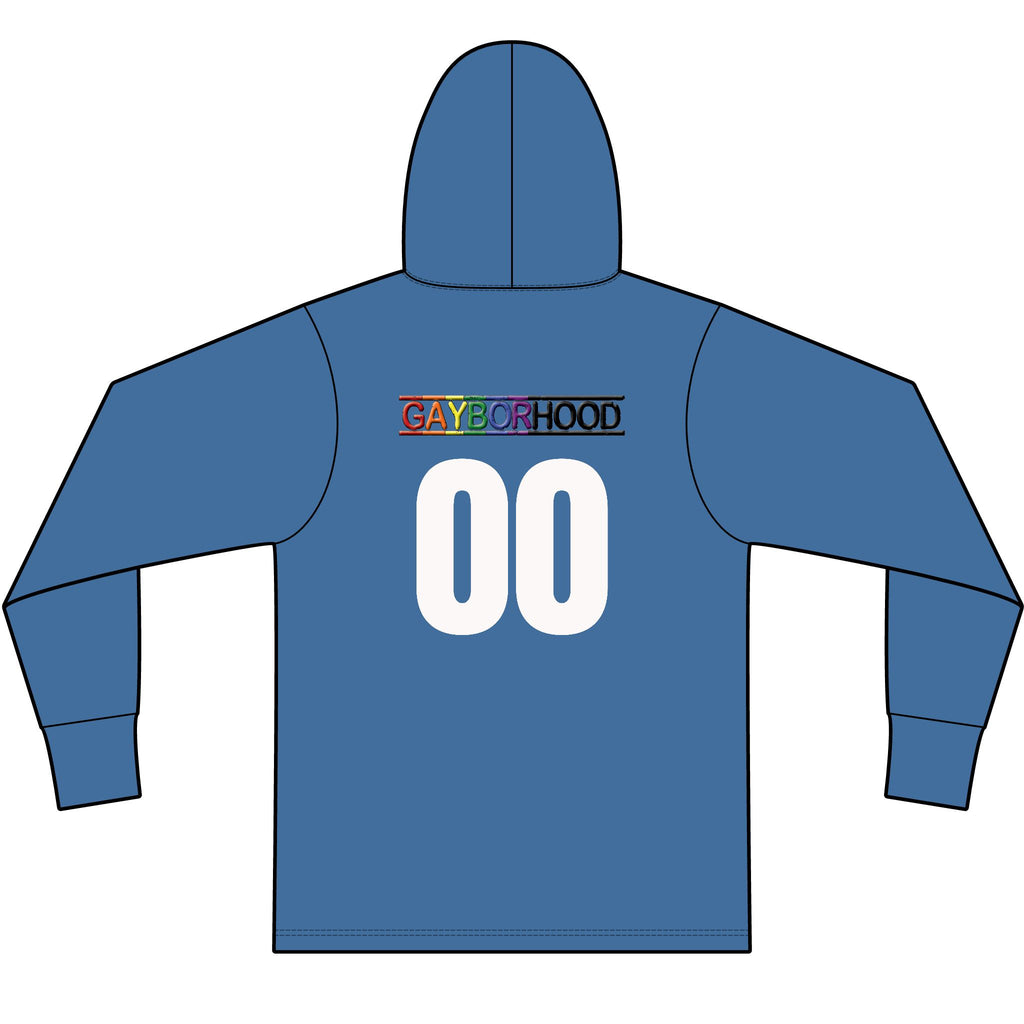 Gayborhood Football Long Sleeve Hooded T-Shirt