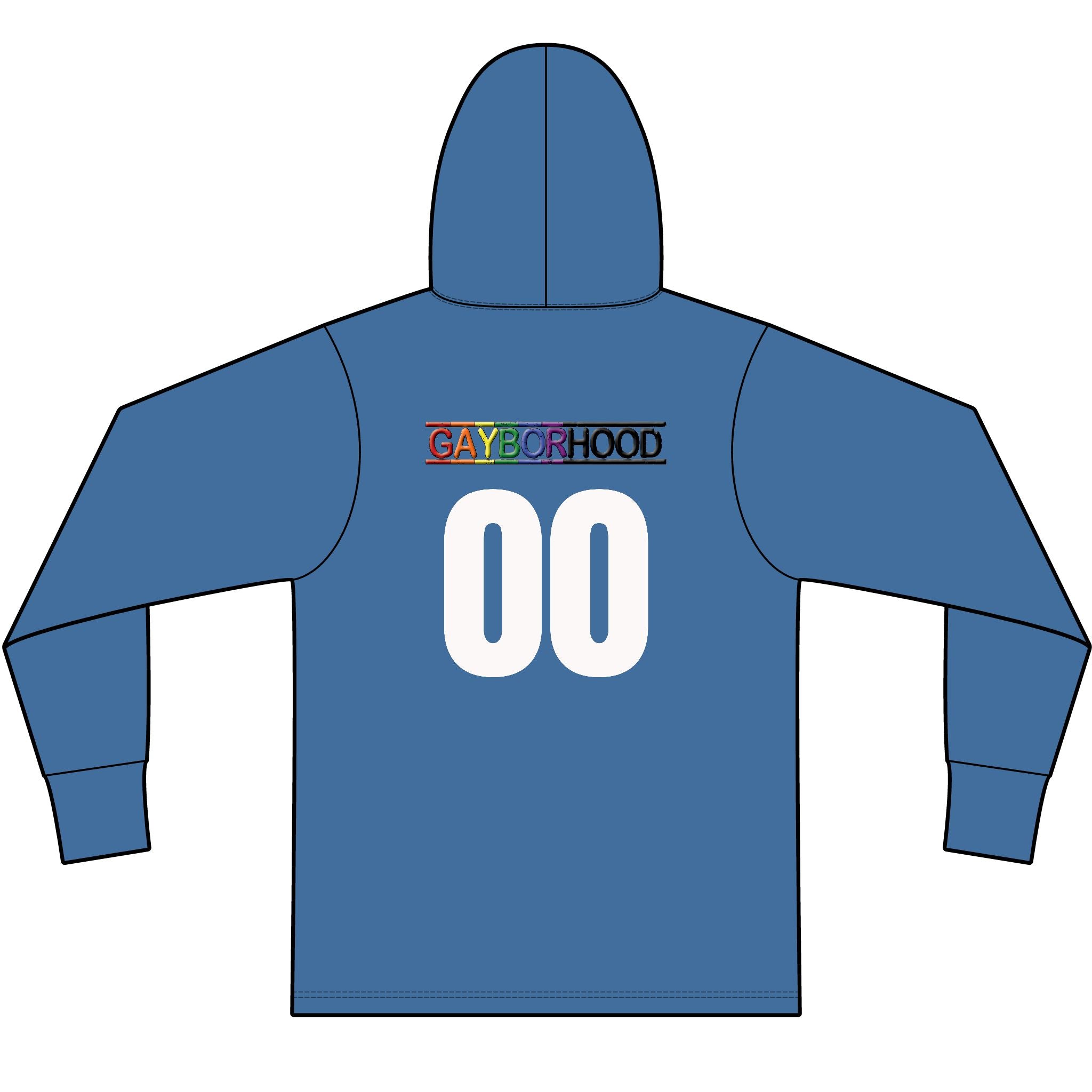Gayborhood Football Long Sleeve Hooded T-Shirt