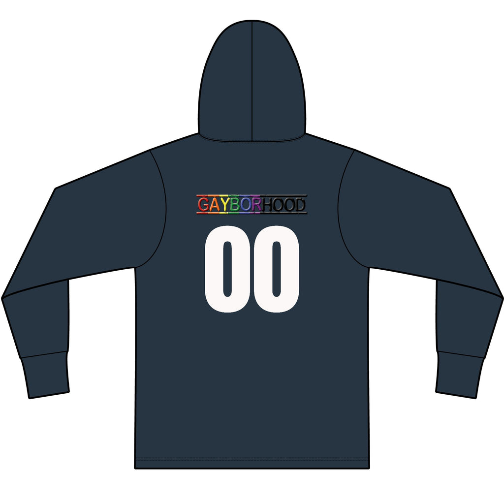 Gayborhood Football Long Sleeve Hooded T-Shirt