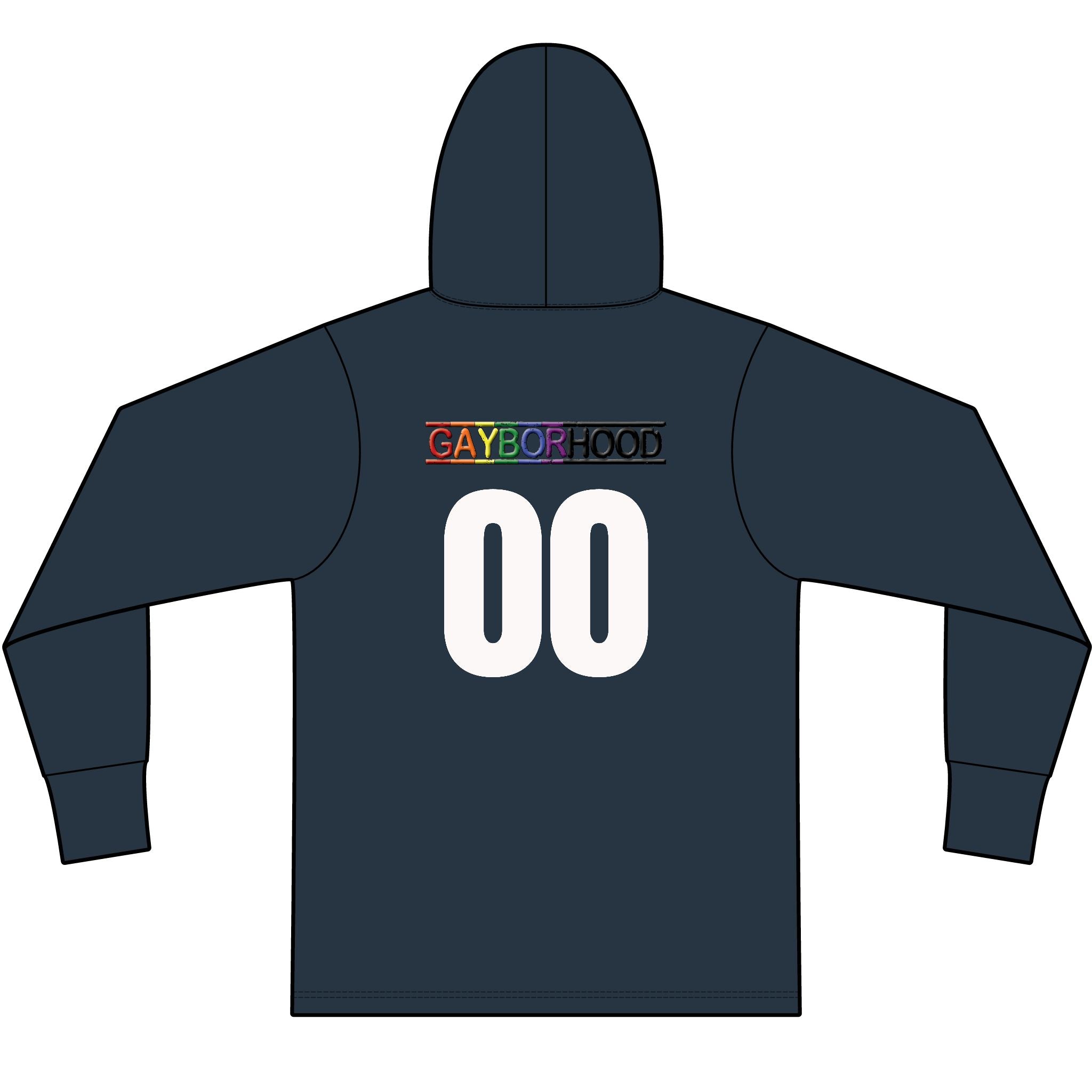 Gayborhood Football Long Sleeve Hooded T-Shirt