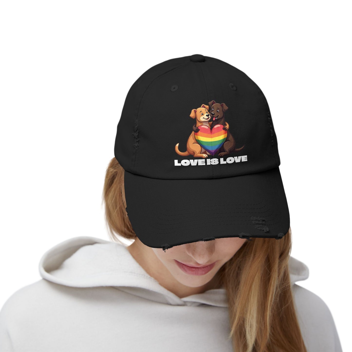 Cap - Puppy Love is Love Distressed Design
