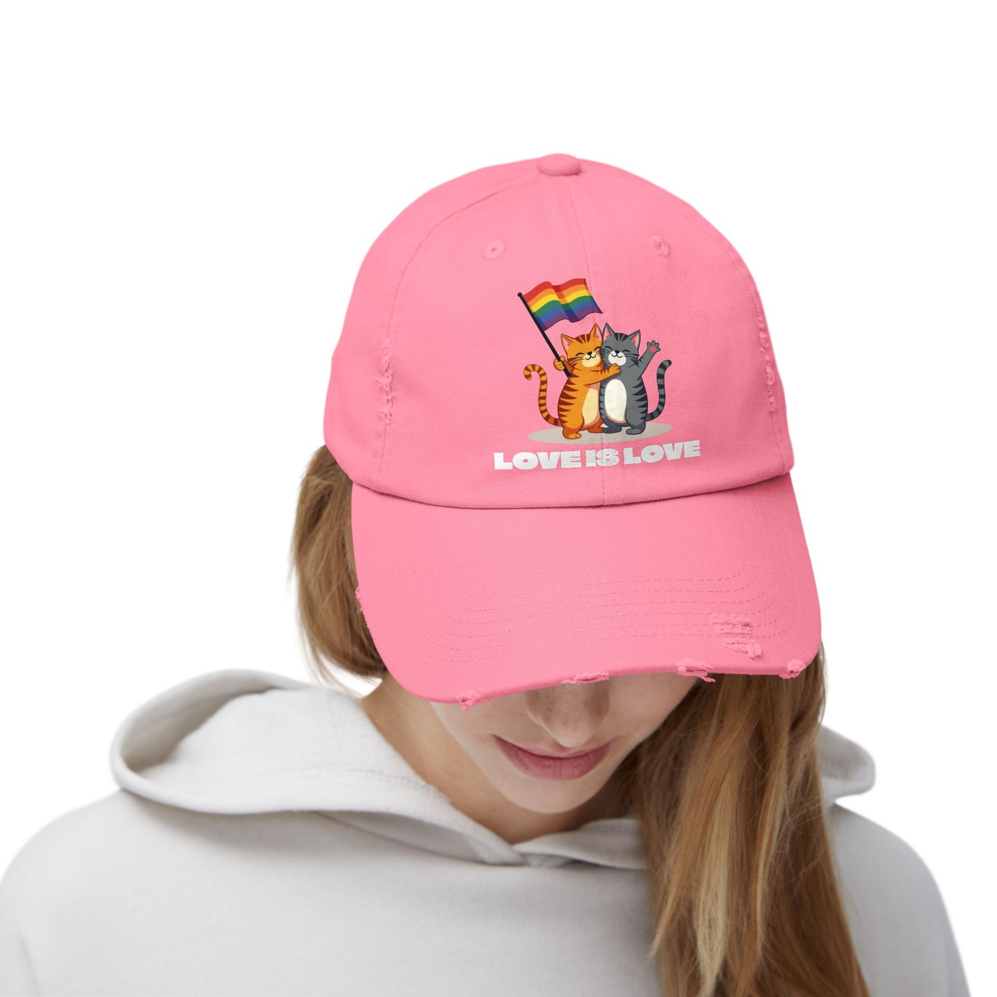 Cap - Kitty Love is Love Distressed Design