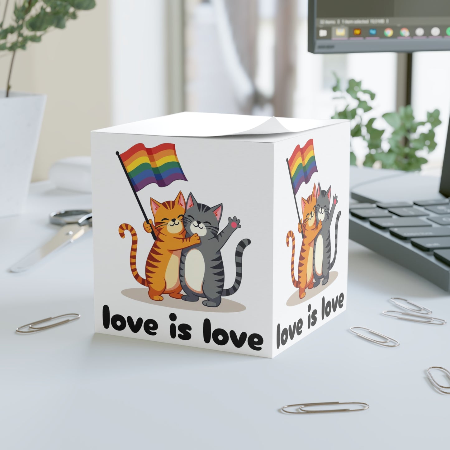 Note Cube - Kitty Love Is Love Memo Pad
