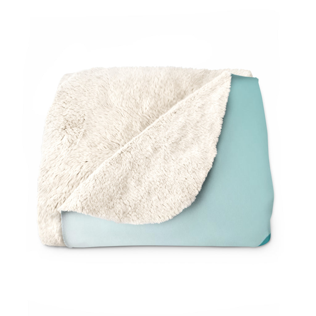 Teal Ribbon Sherpa Fleece Blanket