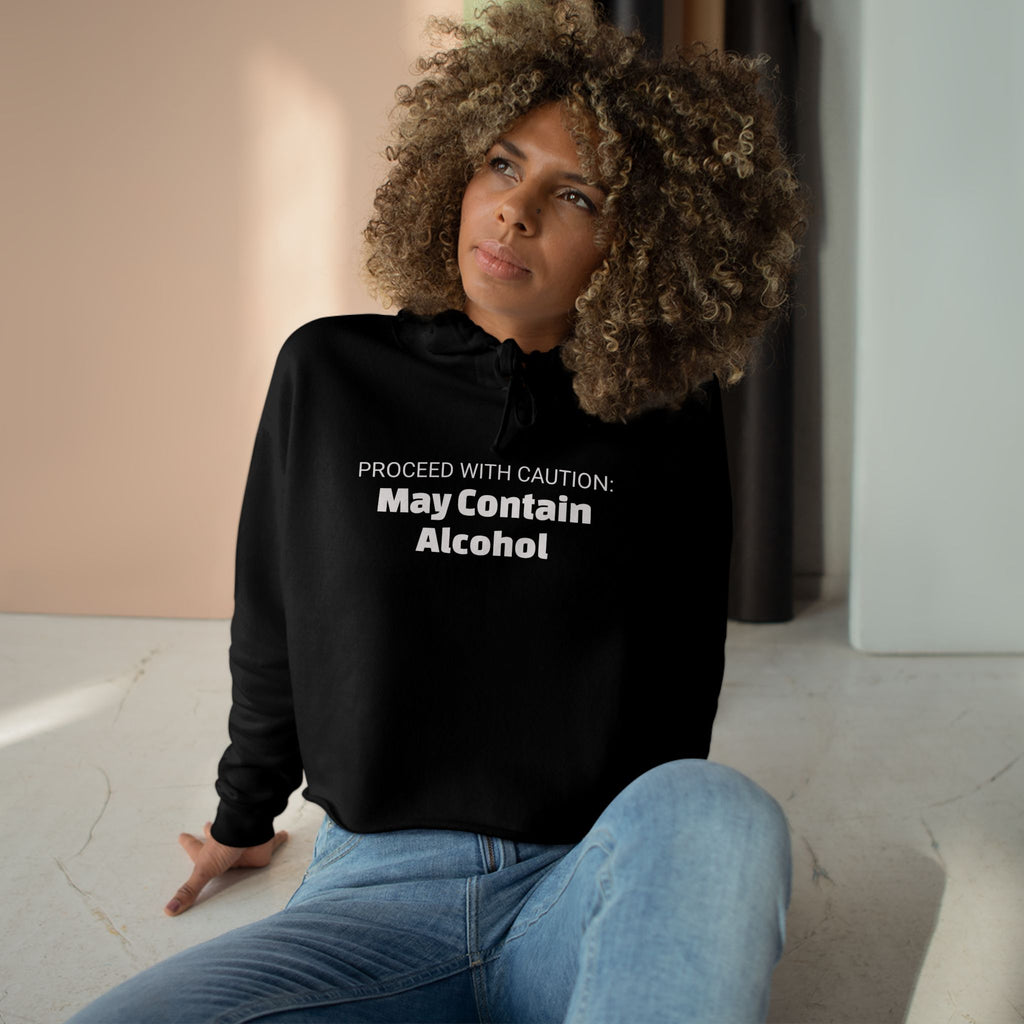 May Contain Alcohol Crop Hoodie