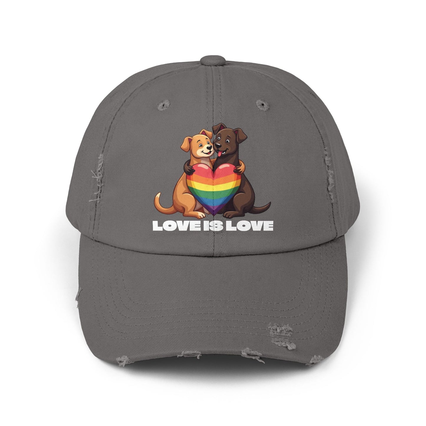 Cap - Puppy Love is Love Distressed Design