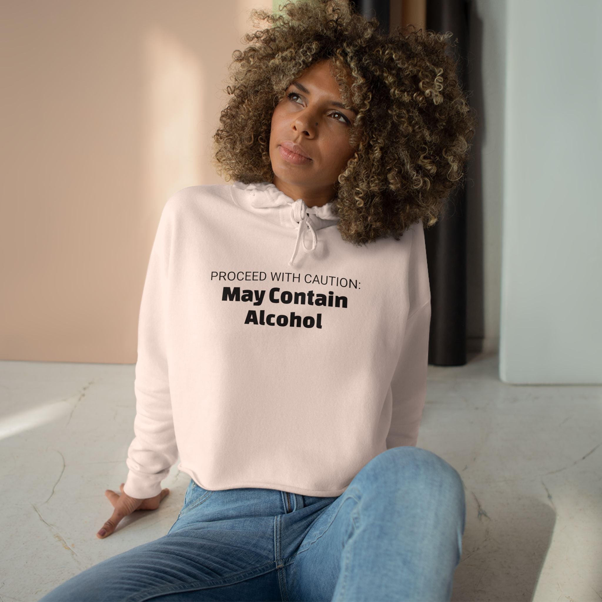 May Contain Alcohol Crop Hoodie