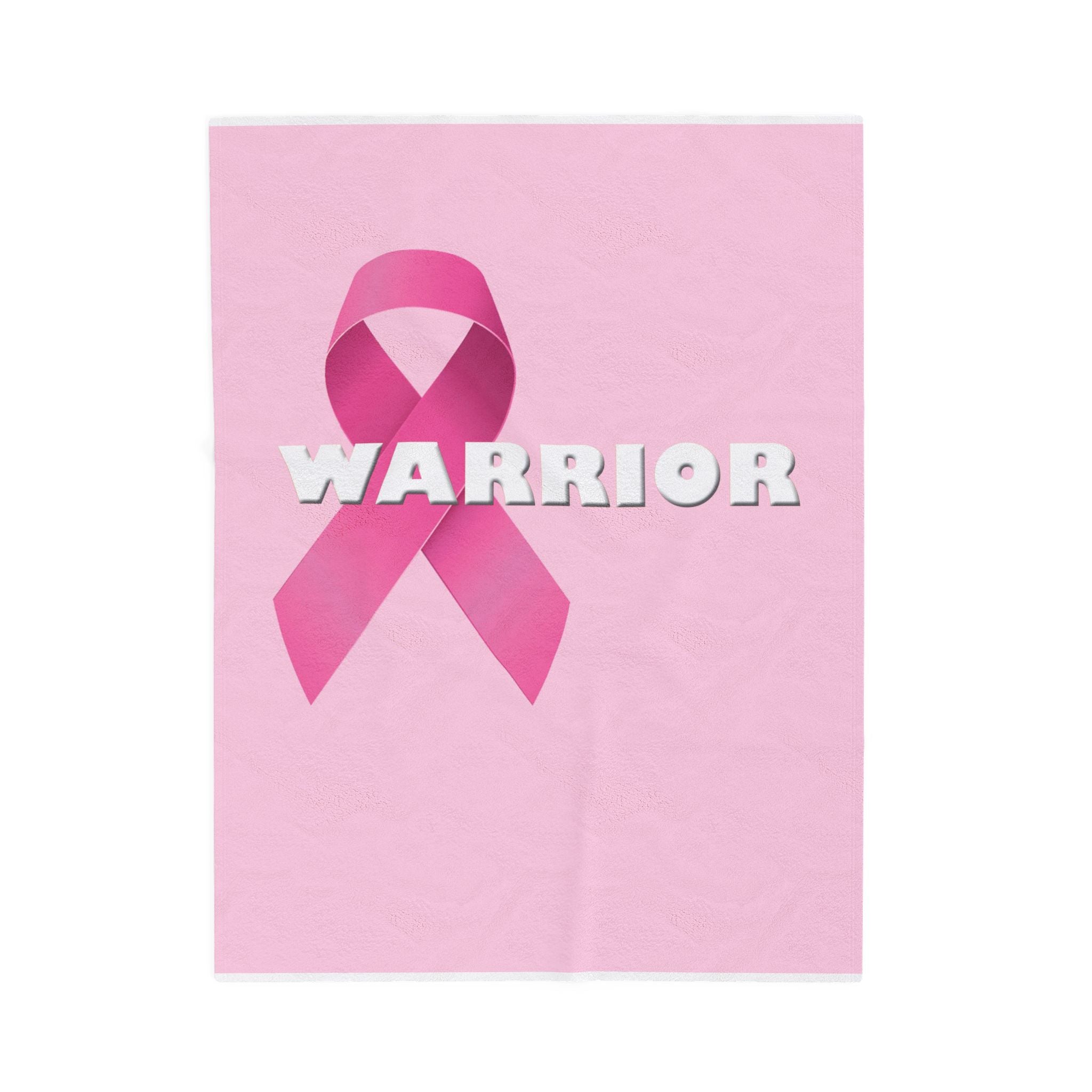 Breast Cancer Warrior Velveteen Plush Blanket