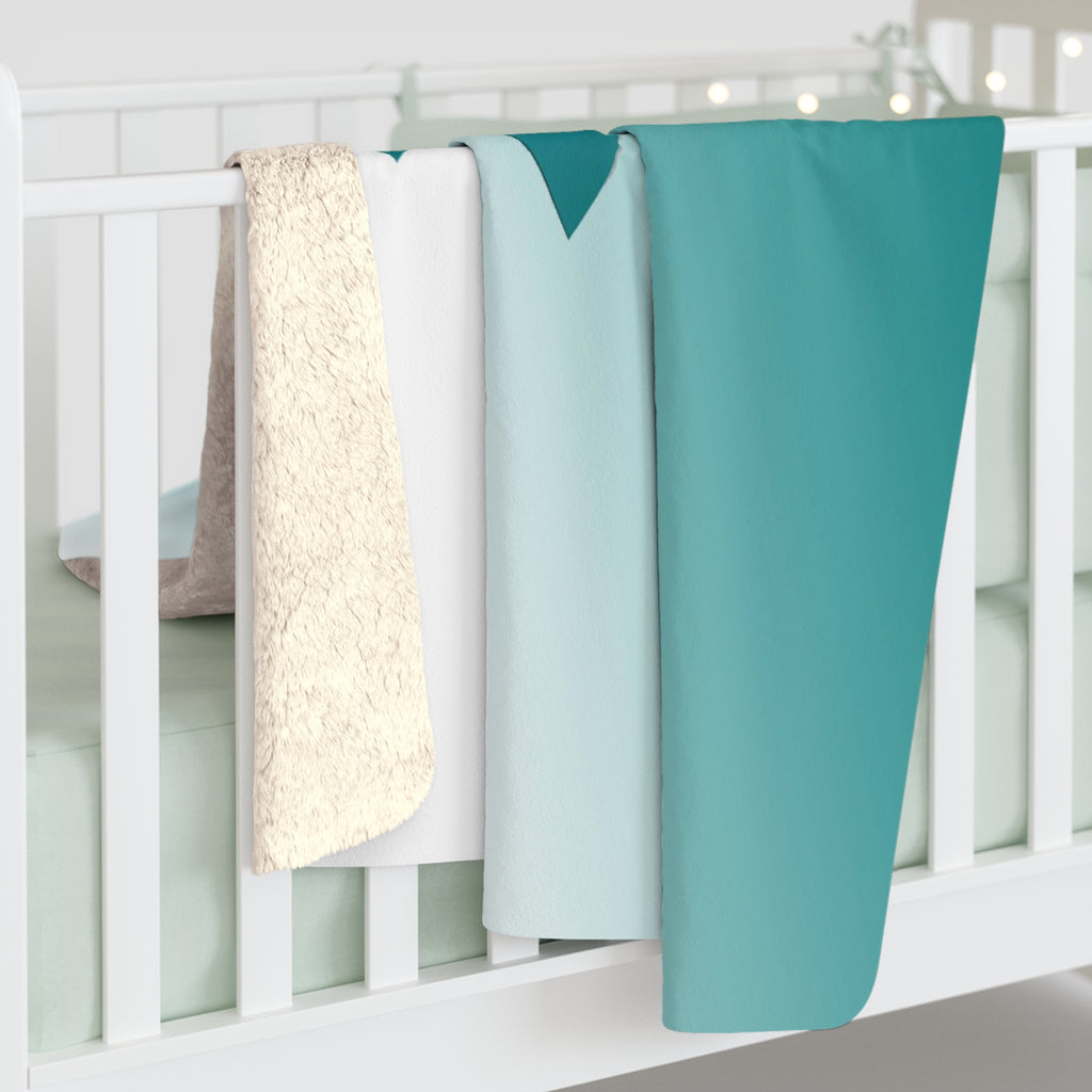 Teal Ribbon Sherpa Fleece Blanket