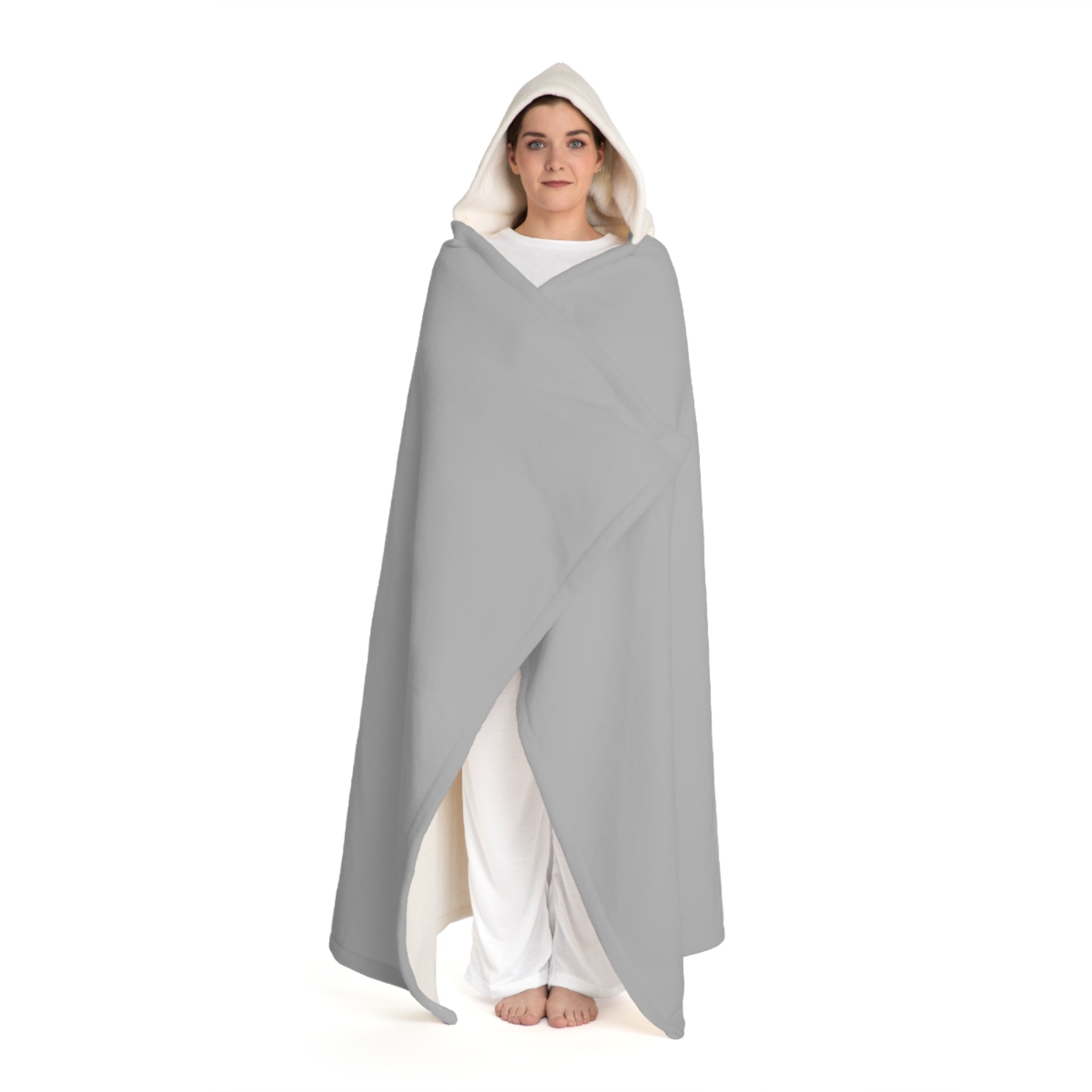 Rainbow "?" Gray Hooded Sherpa Blanket