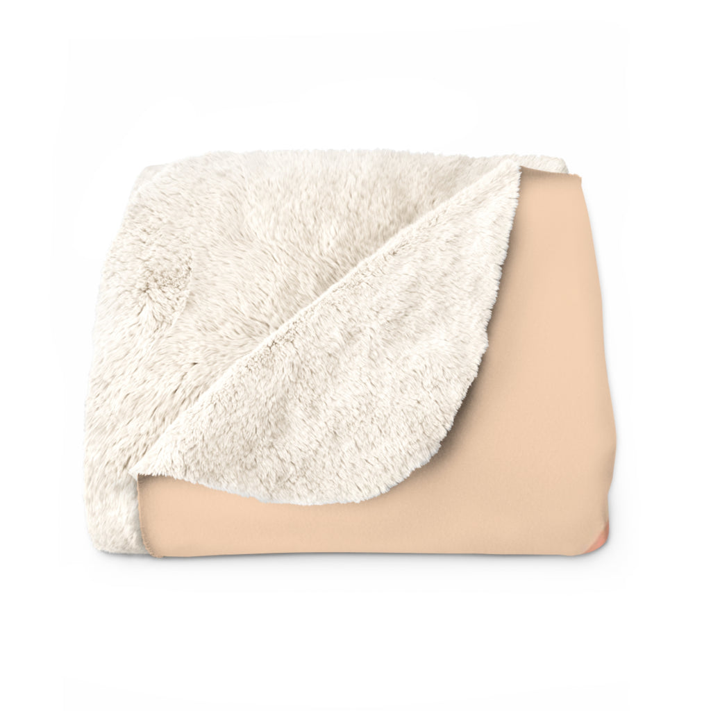 Peach Ribbon Warrior Sherpa Fleece Blanket